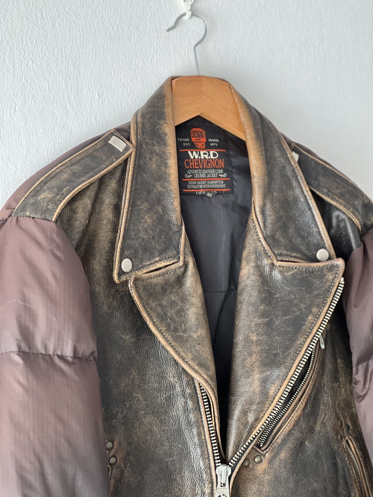 Chevignon × Japanese Brand × Vintage Chevignon WRD leather puffer jacket Size US XL / EU 56 / 4 - 12 Thumbnail