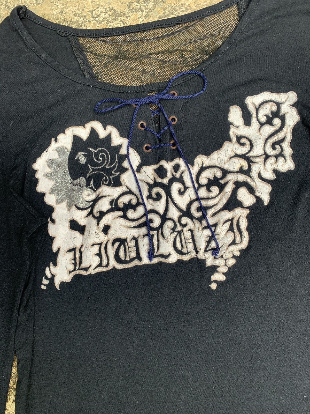 If Six Was Nine × Japanese Brand × Le Grande Bleu (L.G.B.) y2k LuiLuzy Grunge Graphic Lace Longsleeve Top Size L / US 10 / IT 46 - 3 Thumbnail