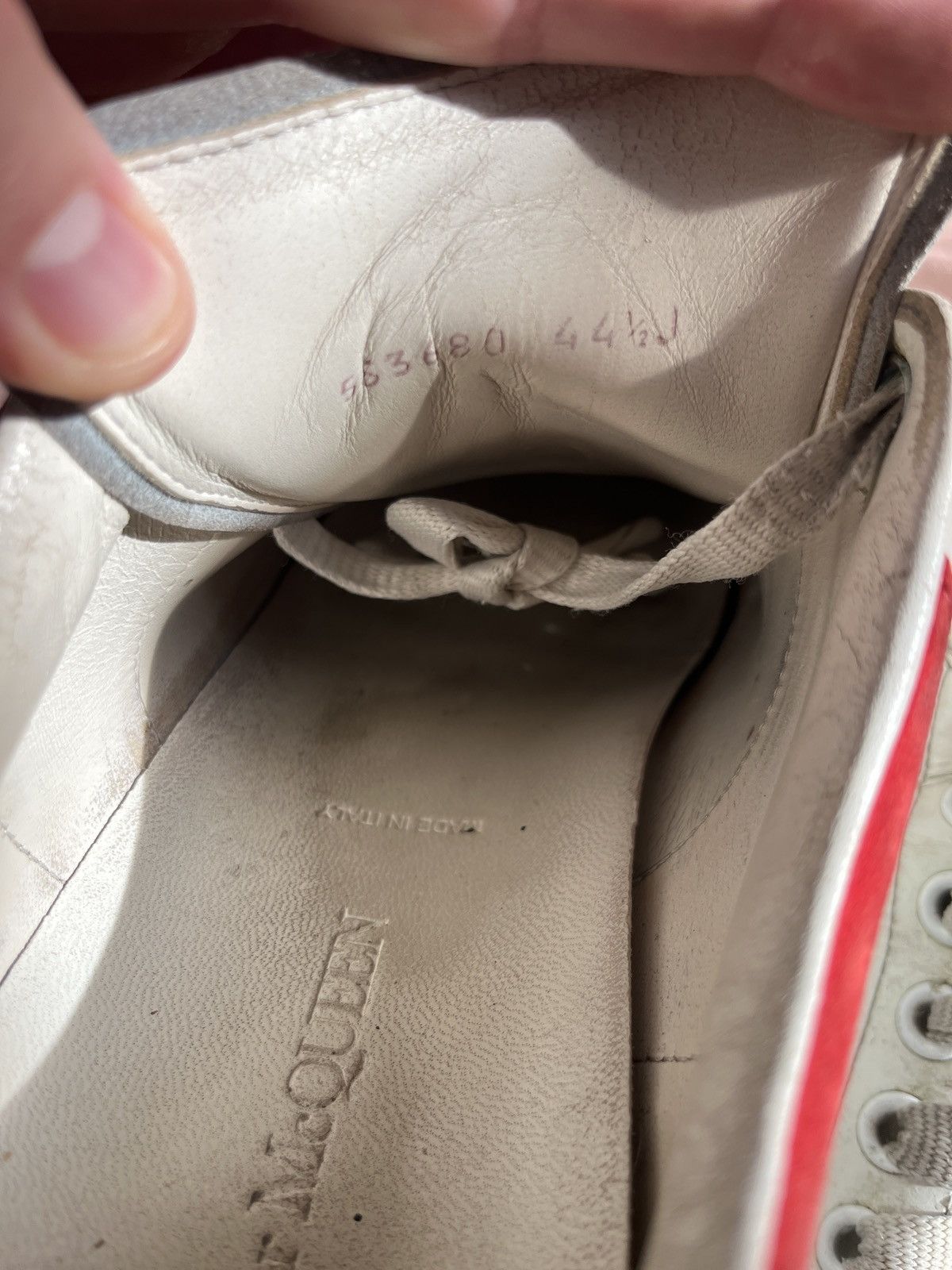 Alexander McQueen Alexander McQueen Men’s Oversized sneaker white/red Size US 11.5 / EU 44-45 - 6 Thumbnail