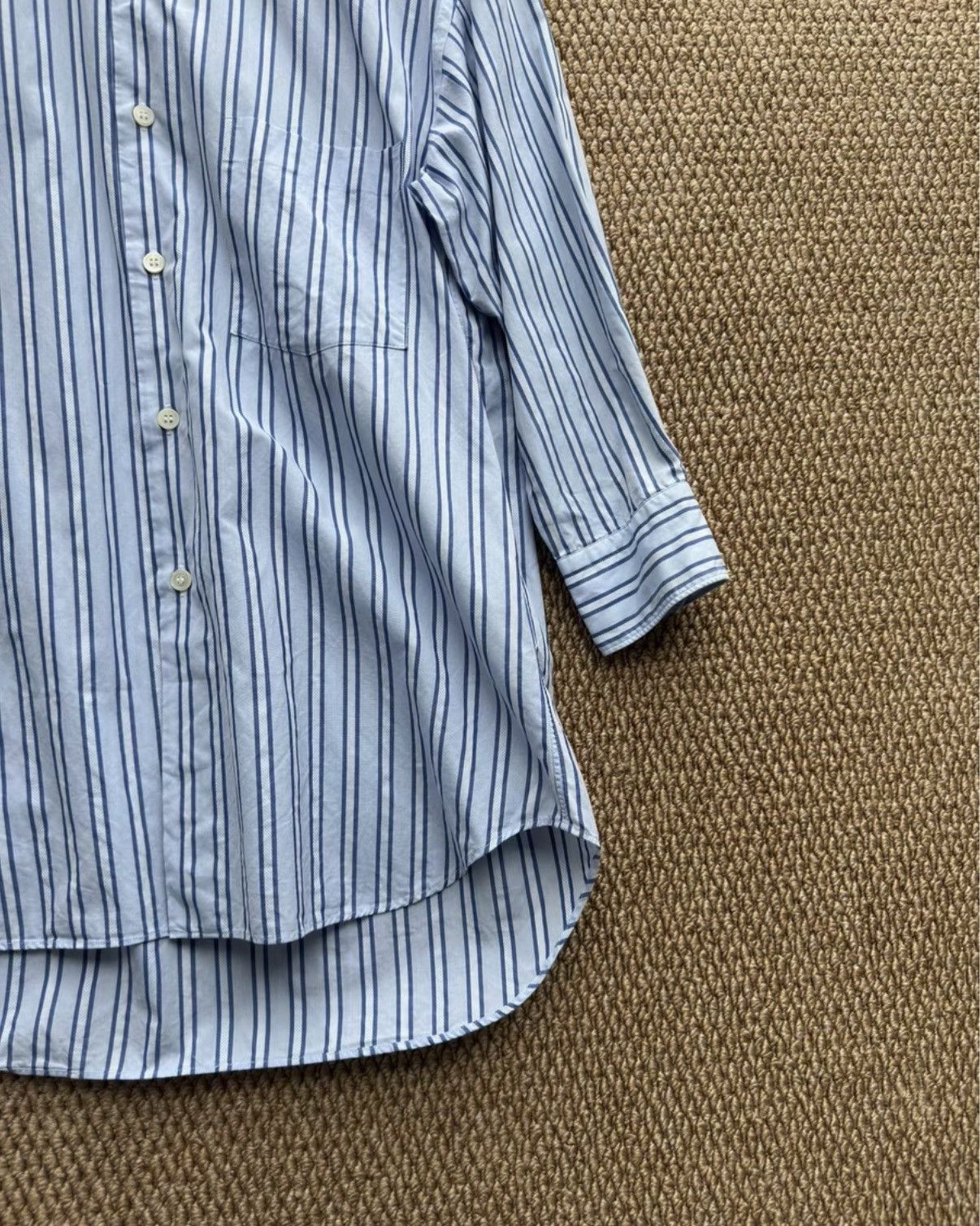 Comme des Garcons COMME des GARÇONS Blue & White Striped Long Sleeve Shirt K23 Size US XS / EU 42 / 0 - 3 Thumbnail