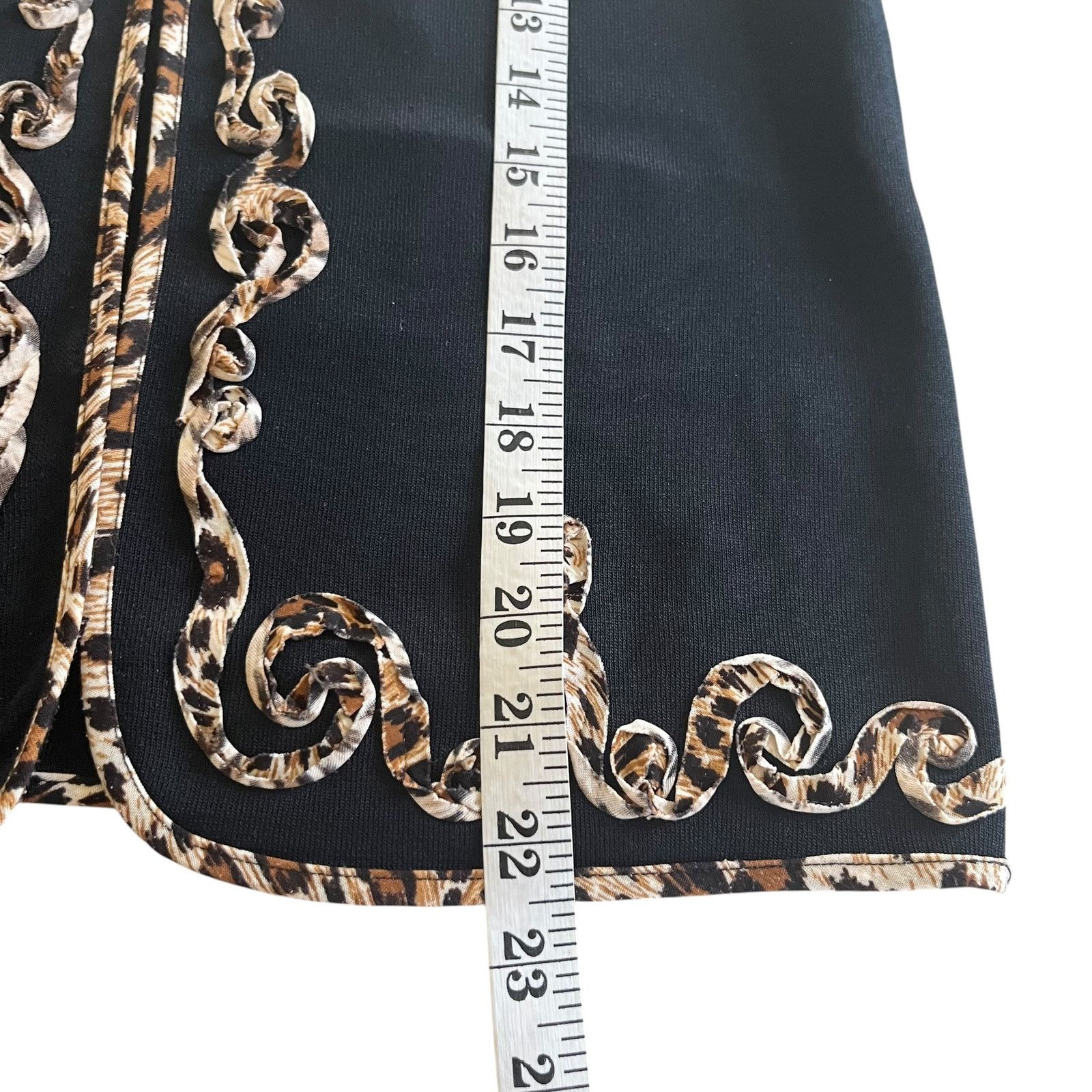 Other Ming Wang Black Leopard Print Cardigan Sweater Jacket Size S / US 4 / IT 40 - 8 Thumbnail