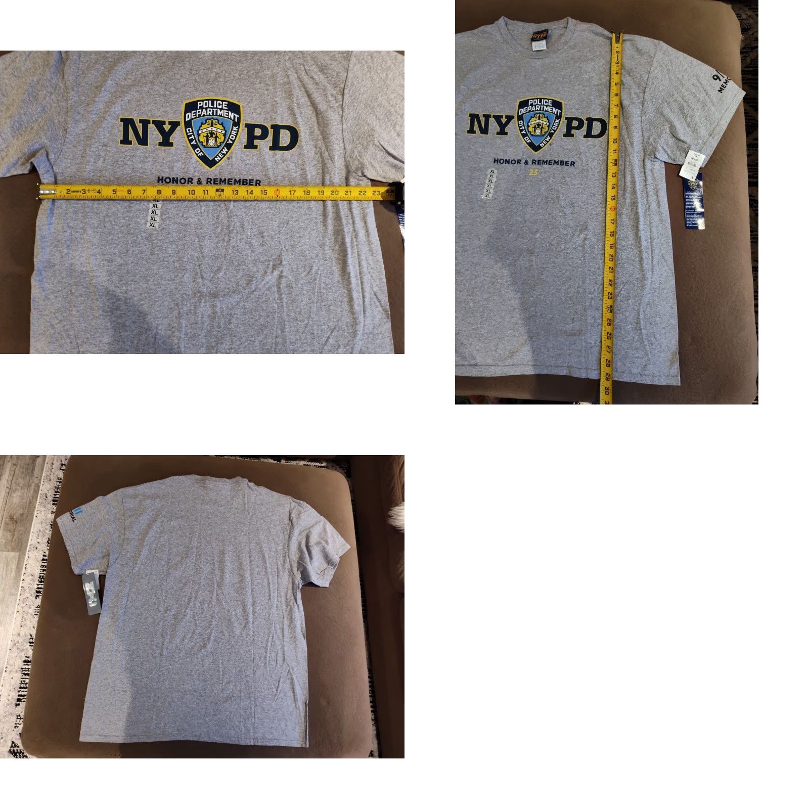 Vintage NYPD Mens T-Shirt XL Gray Cotton Officially Licensed Short Sleeve Classic Fit Unknown Country Size US XL / EU 56 / 4 - 8 Thumbnail
