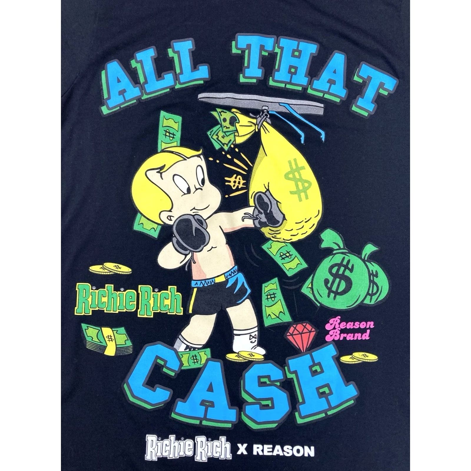 Reason Reason x Richie Rich All That Cash Graphic T-shirt Men Small Black Short Sleeve Size US S / EU 44-46 / 1 - 2 Thumbnail