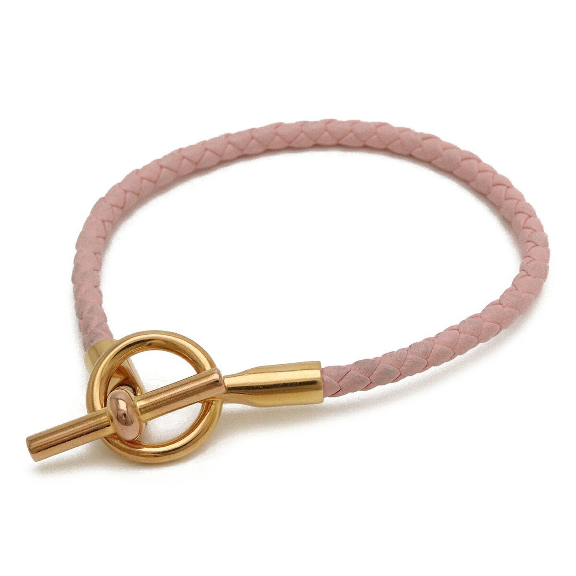 image of Hermes Grennan Bracelet Leather Gp Pink, Women's