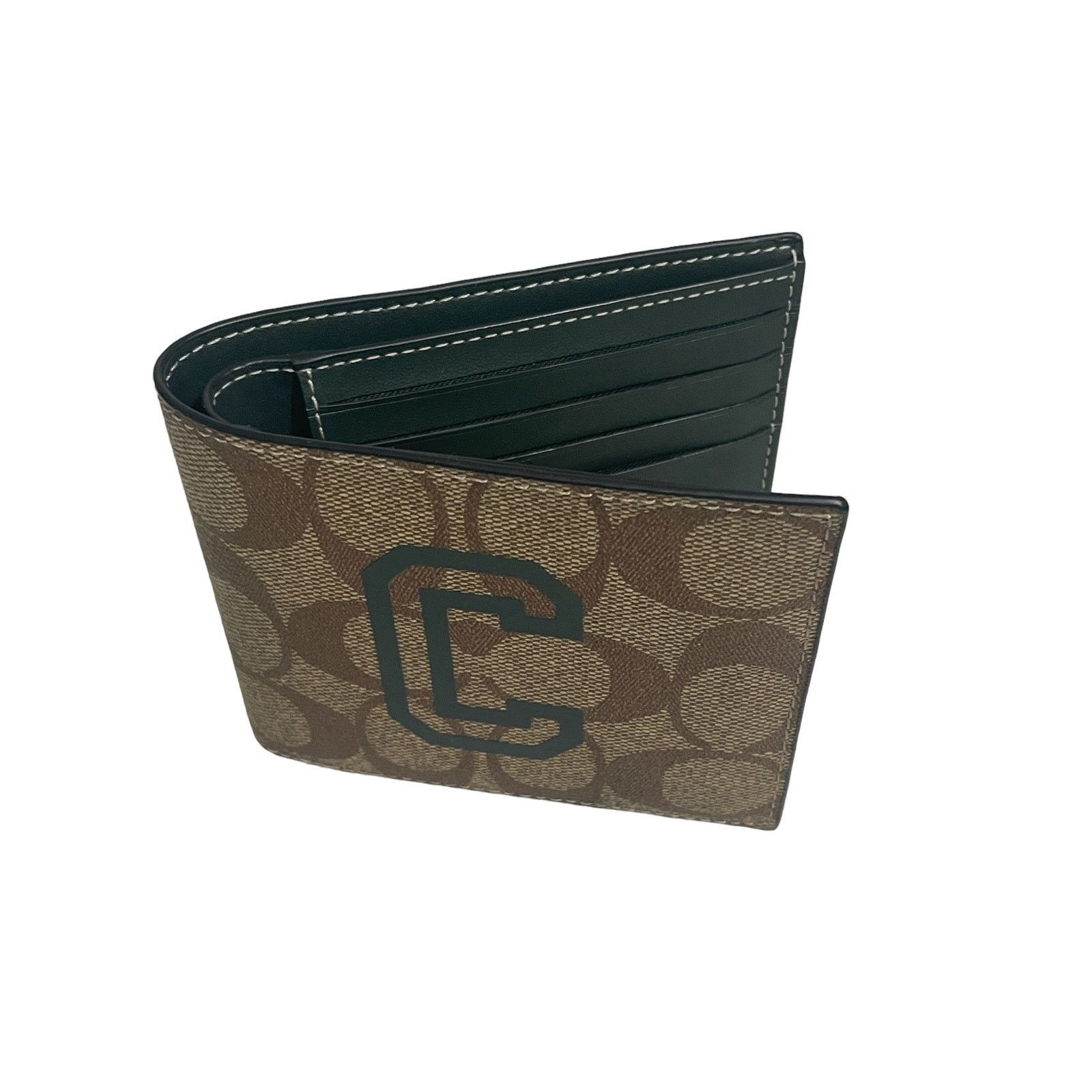 Coach Coach men Wallet In Signature Canvas With Varsity Motif new Size ONE SIZE - 4 Thumbnail