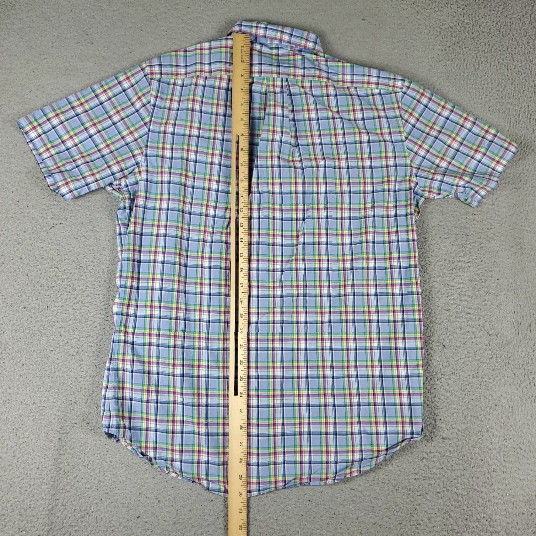 Ralph Lauren VINTAGE Ralph Lauren Shirt Mens Short Sleeve Button-Up Cotton Blue Plaid 90s Classic Style Men's Size US M / EU 48-50 / 2 - 4 Thumbnail