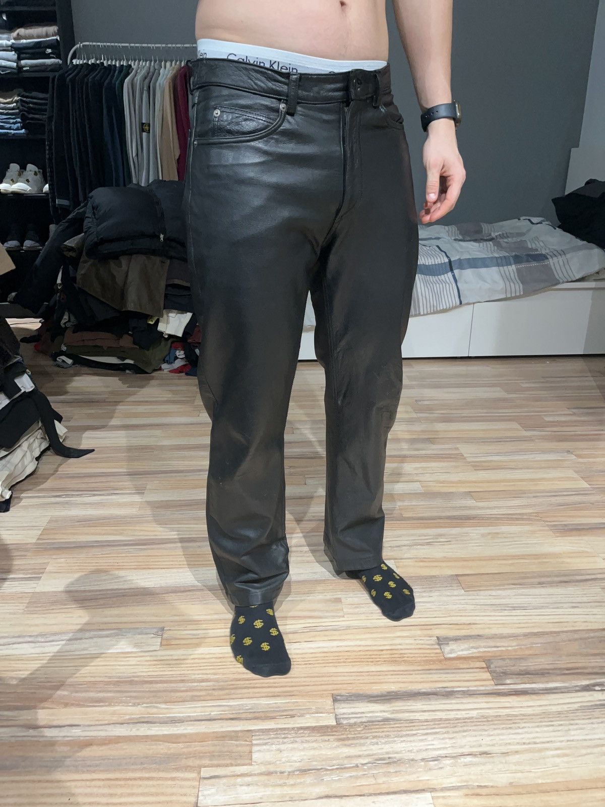 Leather × Vintage Vintage Conwell 32x32 leather classic pants trousers Size US 32 / EU 48 - 5 Thumbnail