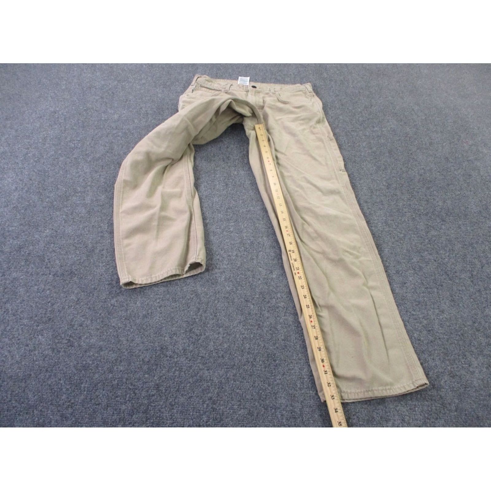 Carhartt Carhartt Pants Men 34 Beige Carpenter Loose Canvas Workwear Straight Logo FR Pants Size US 34 / EU 50 - 3 Thumbnail