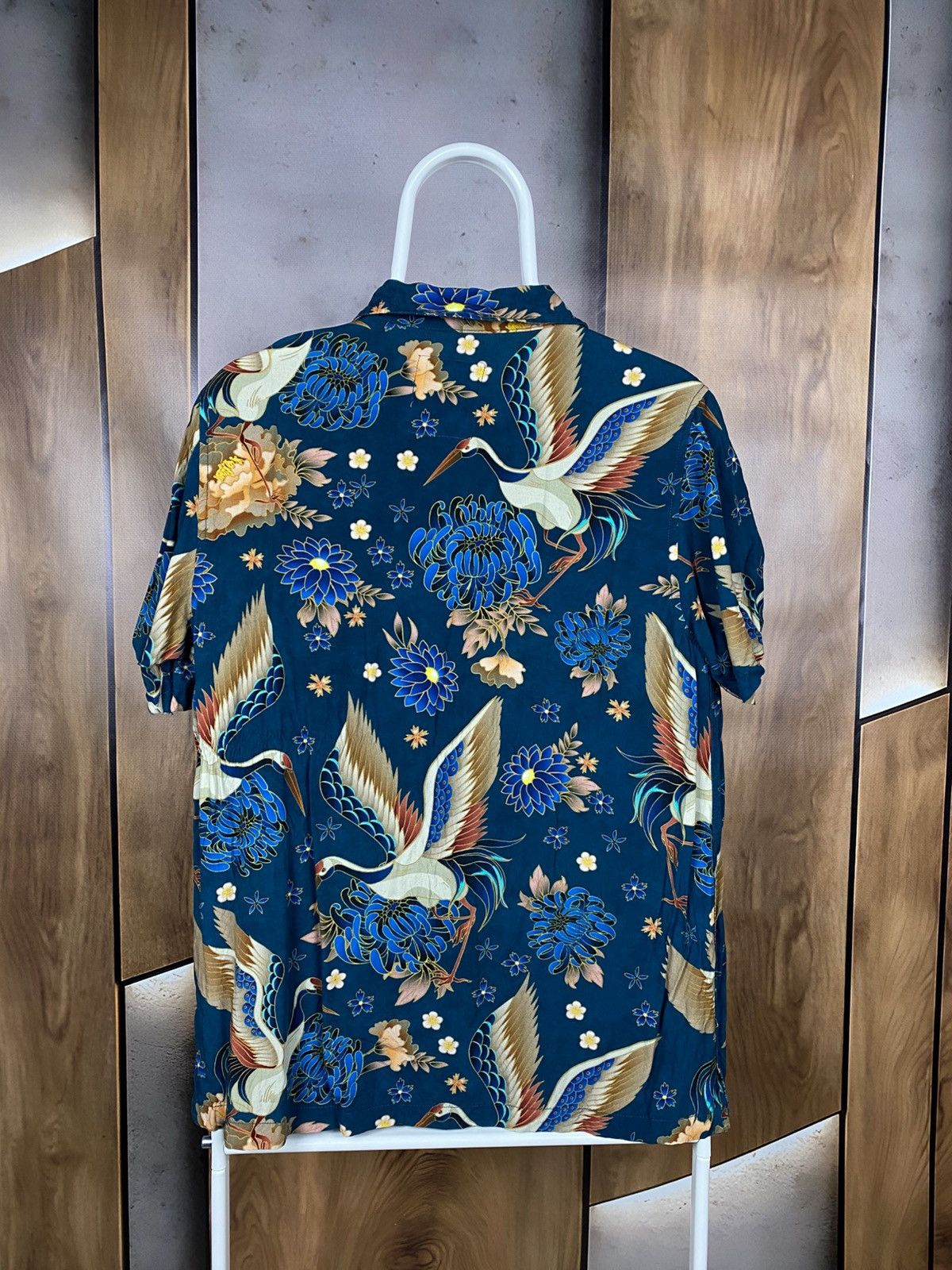 Percival 🦚Shirt Short Sleeve Percival Stork And Flowers Overprint🦚 Size US S / EU 44-46 / 1 - 7 Thumbnail