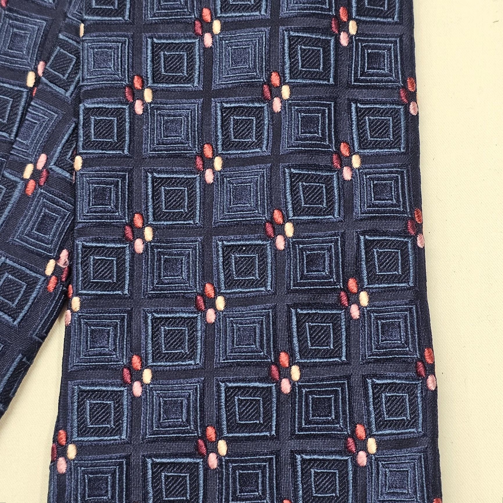 Ermenegildo Zegna VINTAGE Ermenegildo Zegna Luxury Tie Men's 60" Blue Textured 100% Silk Geometric Italy Size ONE SIZE - 3 Thumbnail