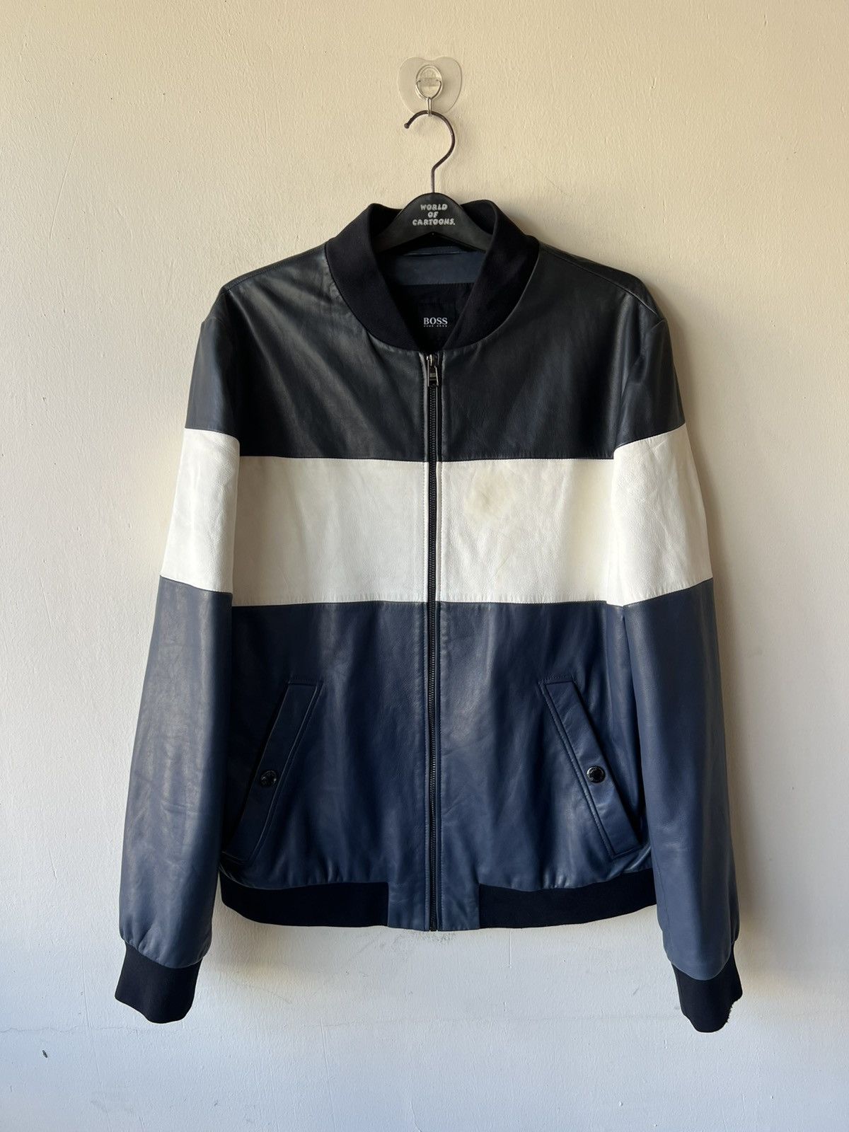 Hugo Boss Fall 2018 Hugo Boss Nappa Lamb Leather Bomber Jacket Size US L / EU 52-54 / 3 - 3 Thumbnail