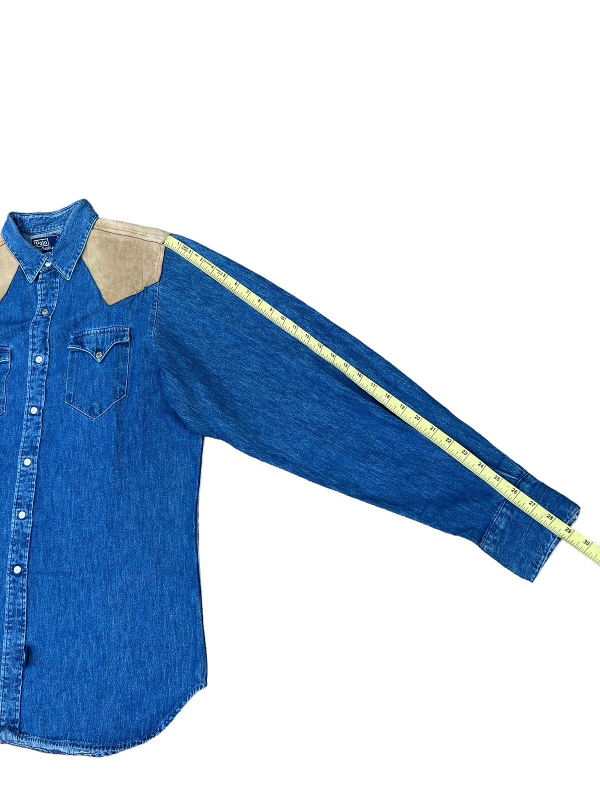 Polo Ralph Lauren Vintage 90s Polo Ralph Lauren Hybrid Denim Western Shirt Size US XL / EU 56 / 4 - 4 Thumbnail