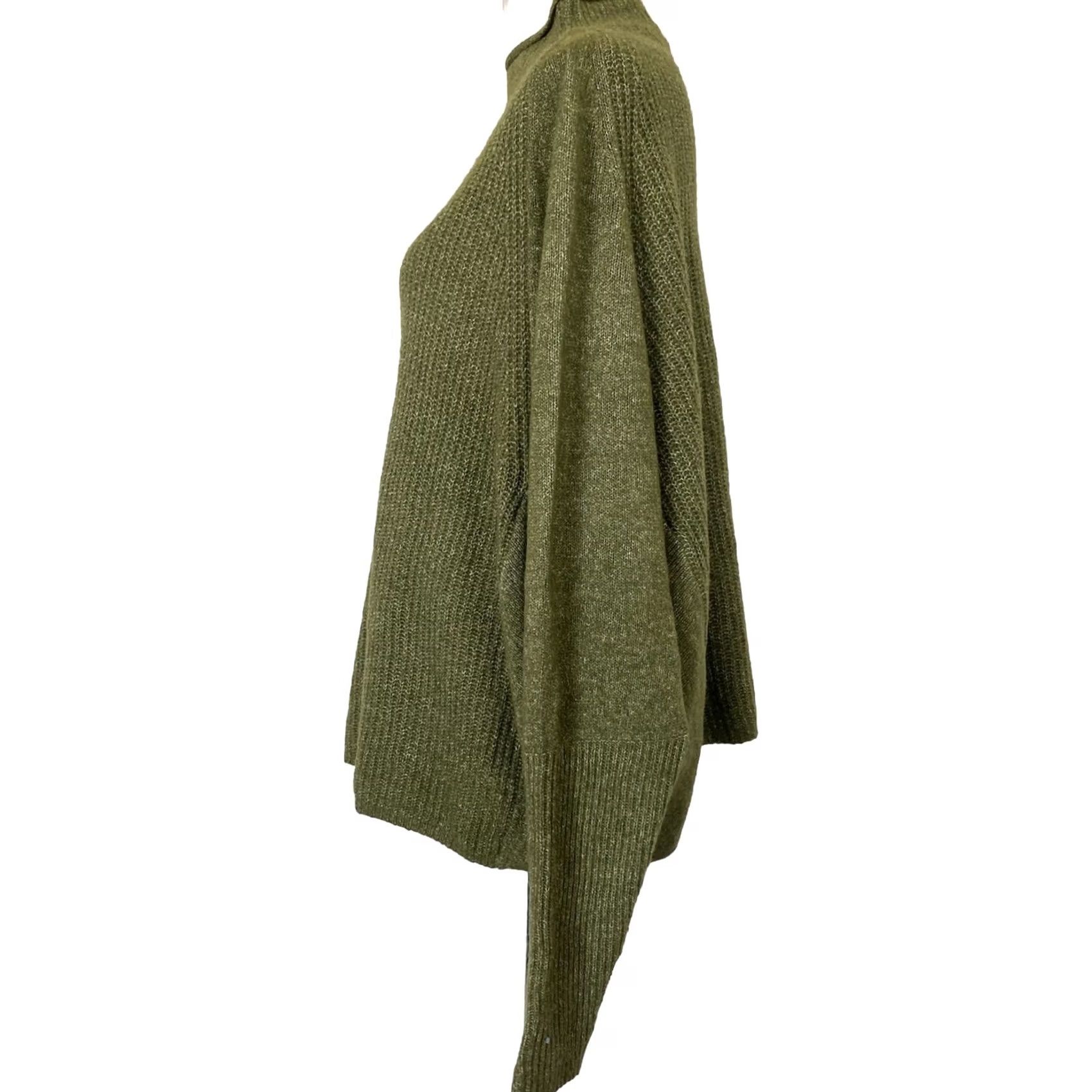 Vintage Able Women’s Sweater Heather Green Slouchy Pullover Mock Neck 1X Womens Pullover Sweater Green 1X Size XL / US 12-14 / IT 48-50 - 3 Thumbnail