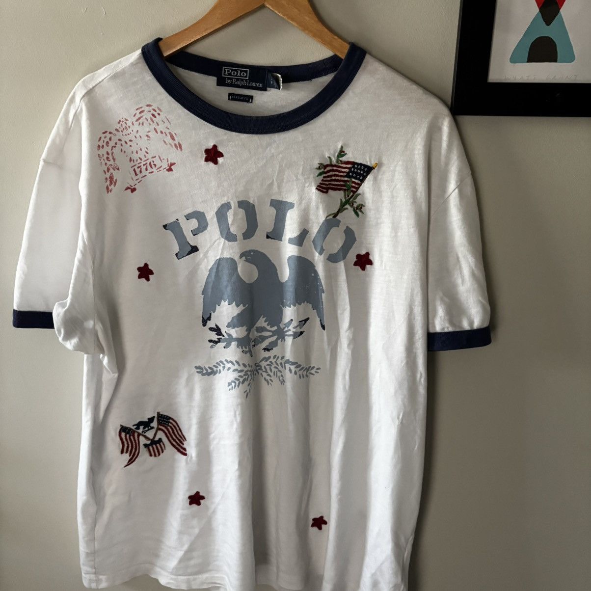 Polo Ralph Lauren Polo Ralph Lauren Embroidered Americana Ringer Size US L / EU 52-54 / 3 - 1 Thumbnail