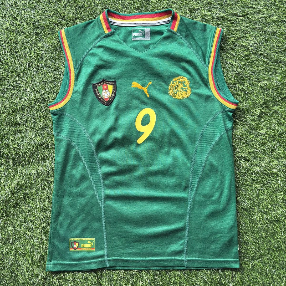Puma Cameroon Home World Cup 2002 Eto'o #9 Soccer Jersey