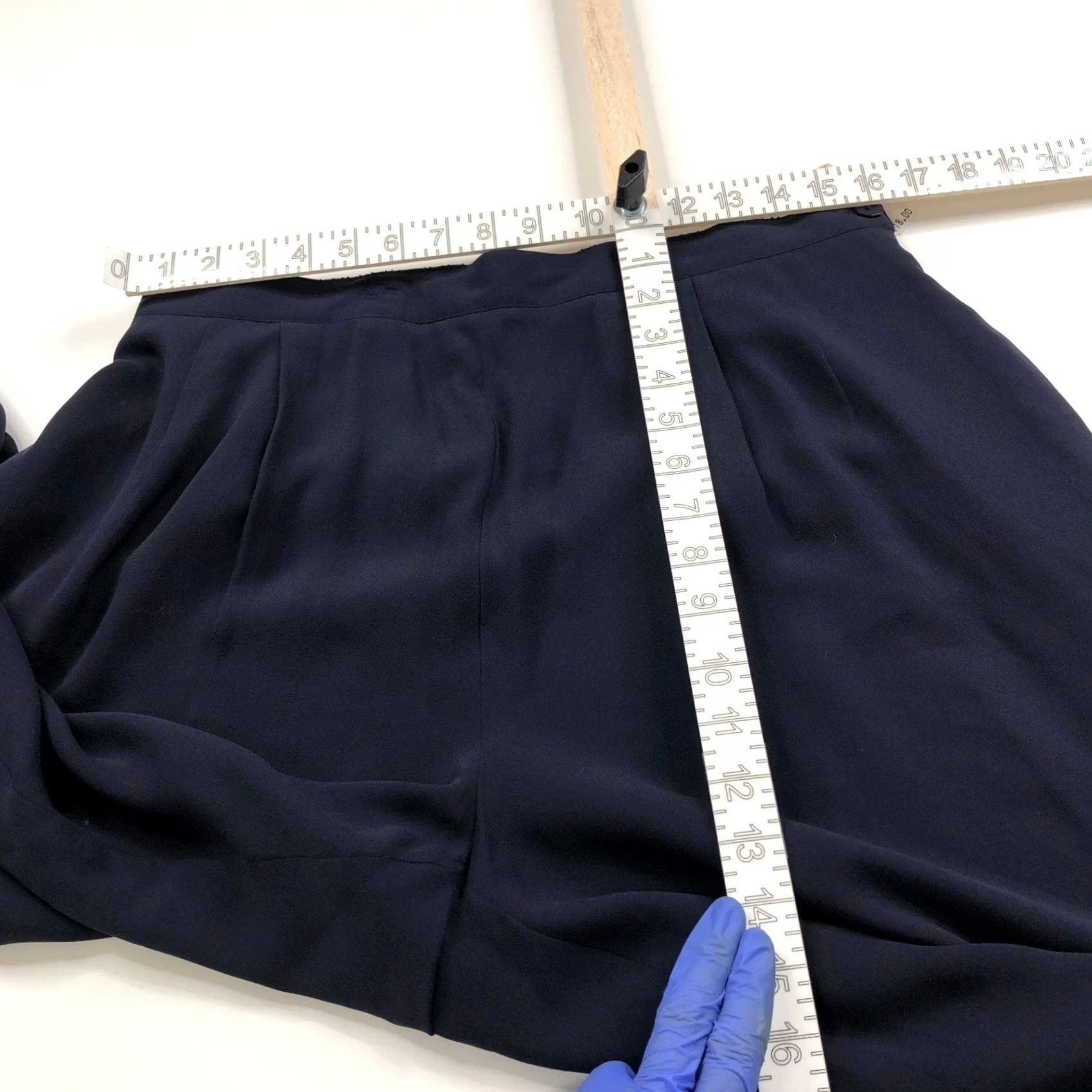 Talbots Talbots Plus 16W Blue Silk Pants High Rise Straight 29L Size 38" / US 16 / IT 52 - 5 Thumbnail