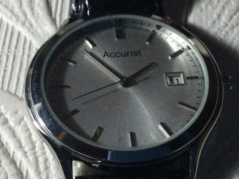 Designer Accurist men's silver dial black leather strap watch Size ONE SIZE - 6 Thumbnail