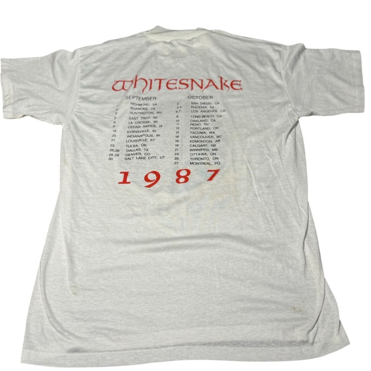 Other Vintage 1987 Whitesnake Tour T-Shirt XL Handtex USA 80s Size US XL / EU 56 / 4 - 2 Thumbnail