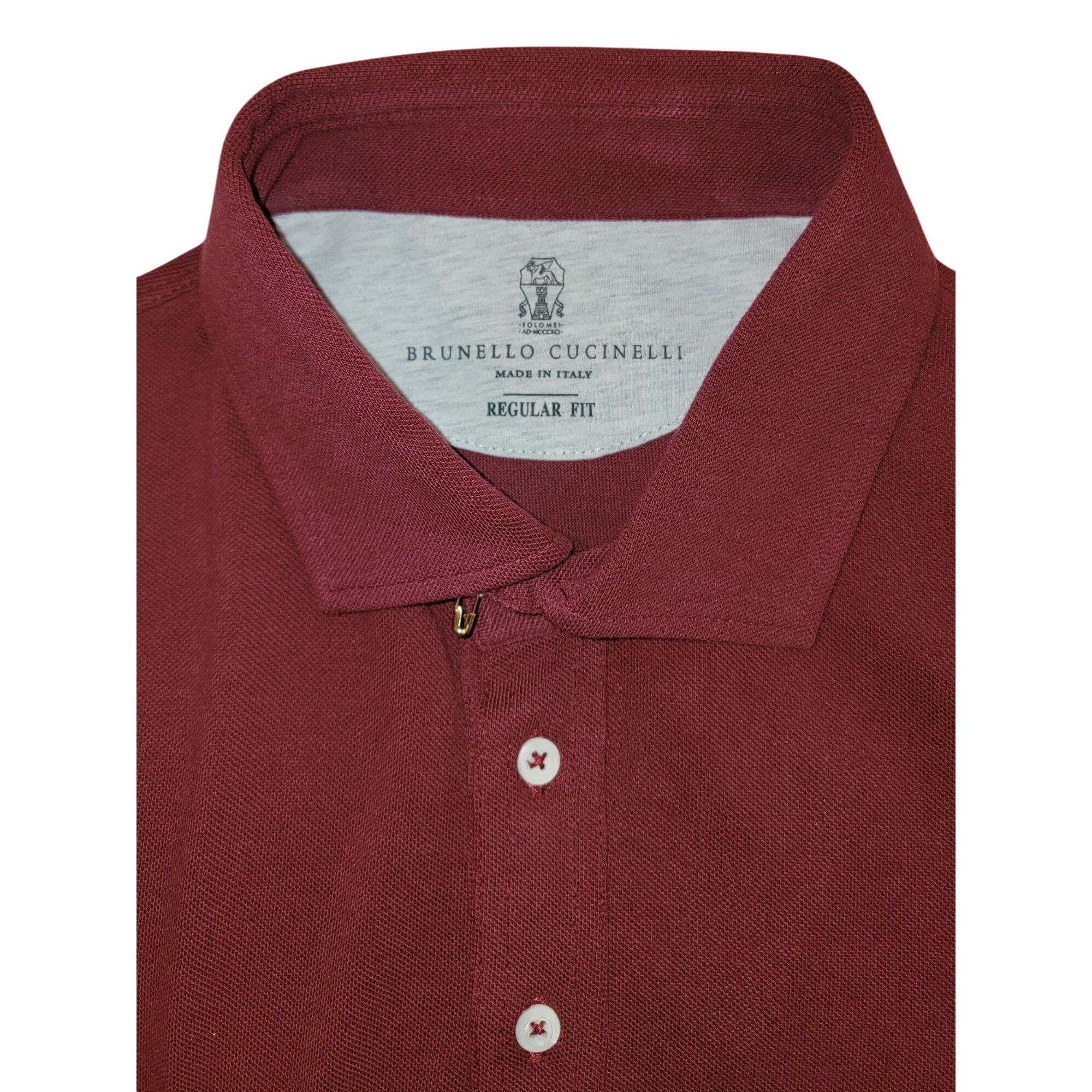 Brunello Cucinelli Brunello Cucinelli Burgundy Polo EU 48 NWT 100% Cotton Size US M / EU 48-50 / 2 - 3 Thumbnail