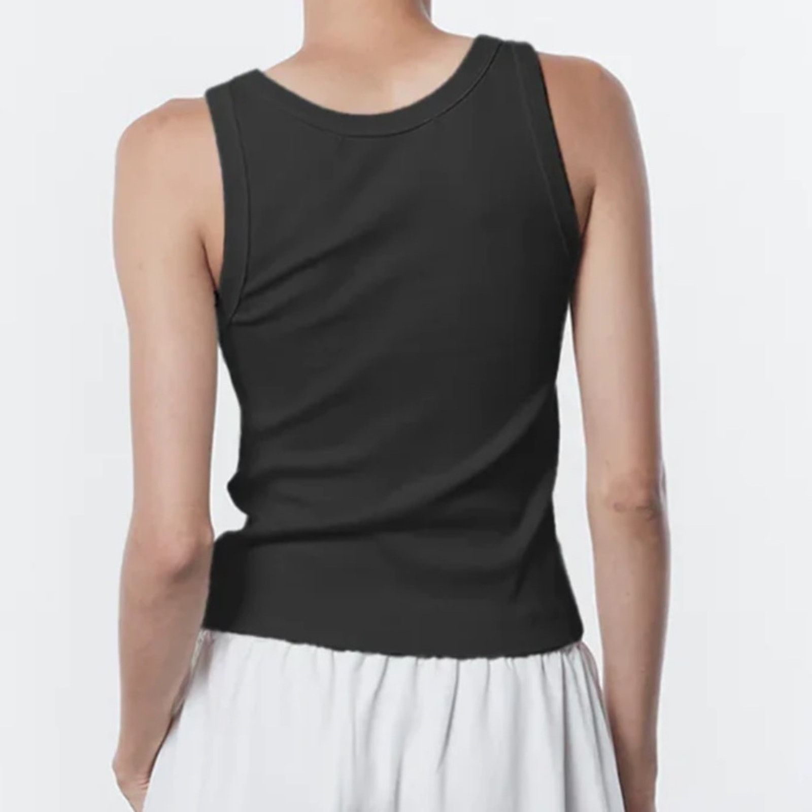 Enza Costa NEW Enza Costa $145 Black Fitted Sleeveless Tank Top Size XS Size XS / US 0-2 / IT 36-38 - 3 Thumbnail