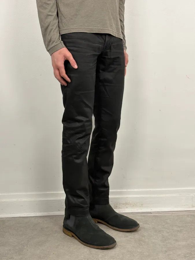 Marithe + Francois Girbaud FW2013 Marithé + François Girbaud Black Waxed Denim Jeans Size US 30 / EU 46 - 3 Thumbnail