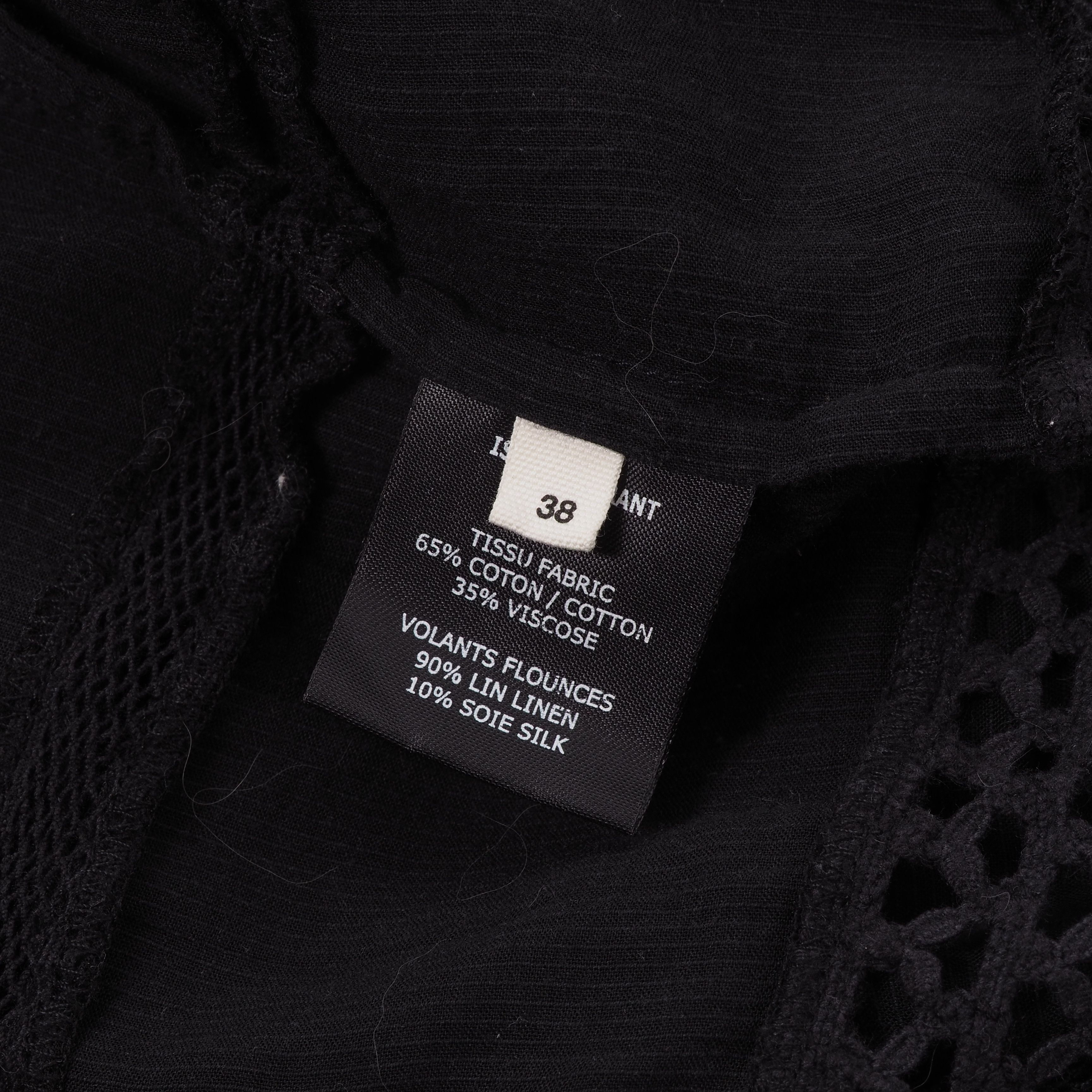 Isabel Marant Isabel Marant Etoile Clara Flutter Black Sheer Blouse Top Size M / US 6-8 / IT 42-44 - 5 Thumbnail