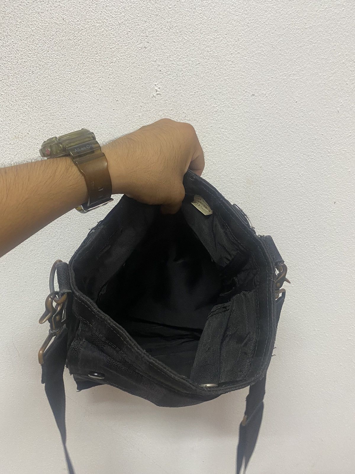 Japanese Brand × Porter × Vintage VINTAGE PORTER YOSHIDA BLACK TONAL STRIPED CANVAS BAG Size ONE SIZE - 10 Thumbnail
