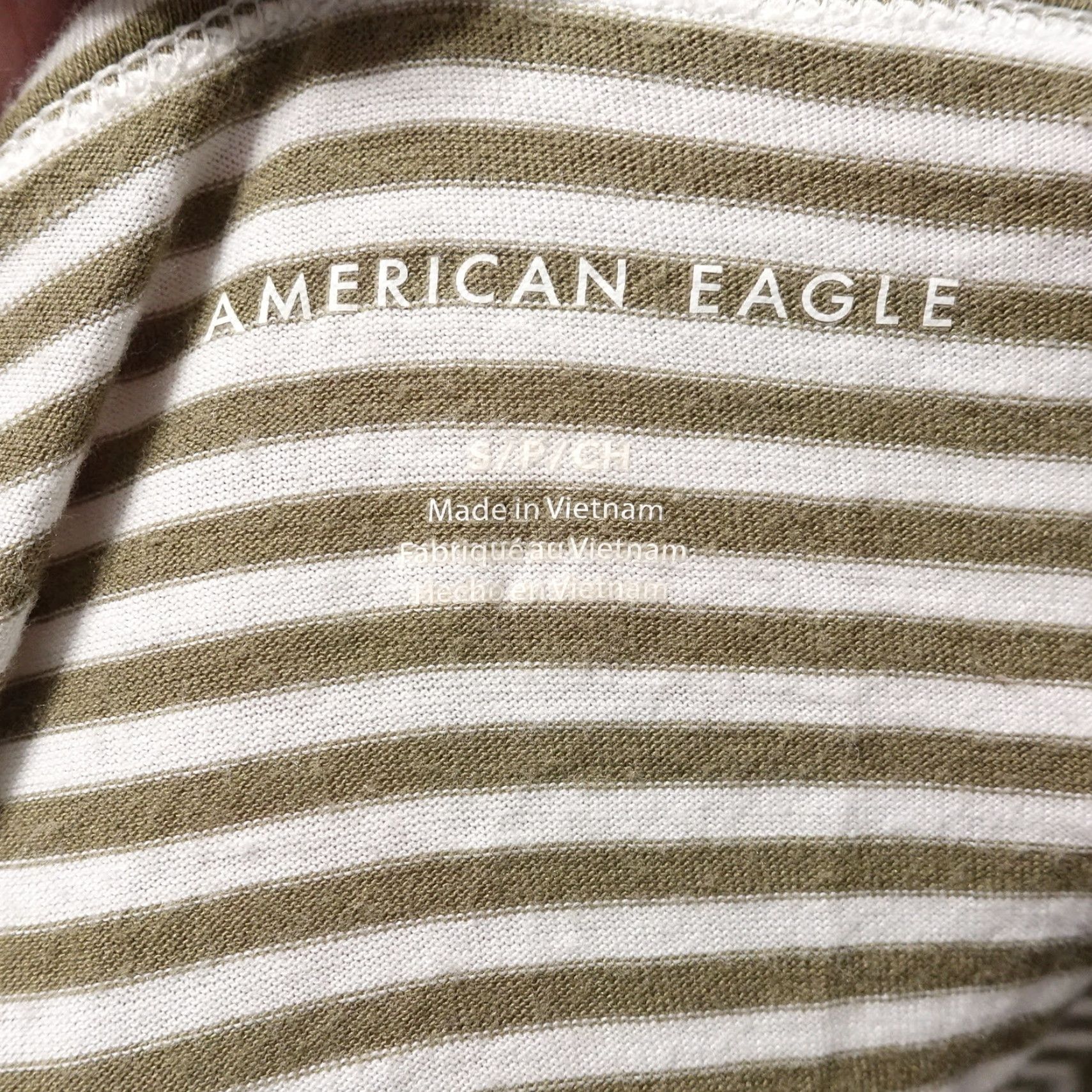 American Eagle Outfitters AMERICAN EAGLE Short Sleeve Striped V-Neck T-Shirt Womens Size S Green White Casual Size S / US 4 / IT 40 - 5 Thumbnail