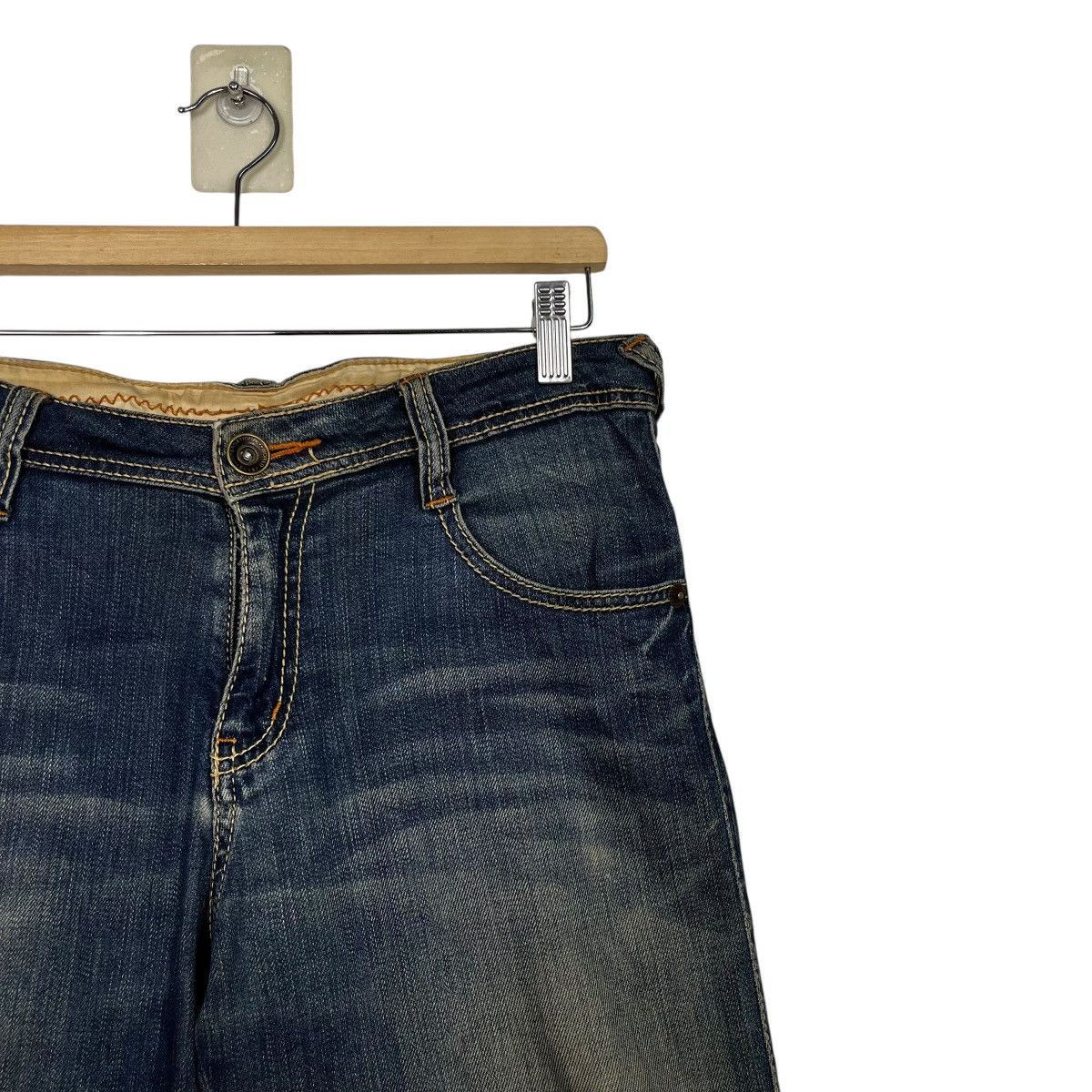 14th Addiction Vintage Daily Topics Distressed Buckle Denim Jeans Size 31" - 5 Thumbnail