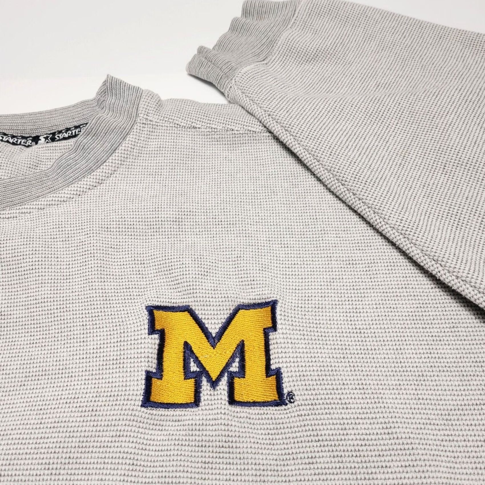 Starter VINTAGE Starter Michigan Wolverines Sweatshirt Crew Neck Sweater Men's 2XL Gray Size US XXL / EU 58 / 5 - 3 Thumbnail