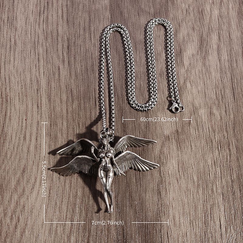 Jewelry Vintage Angel Wings Pendant Necklace Size ONE SIZE - 5 Thumbnail