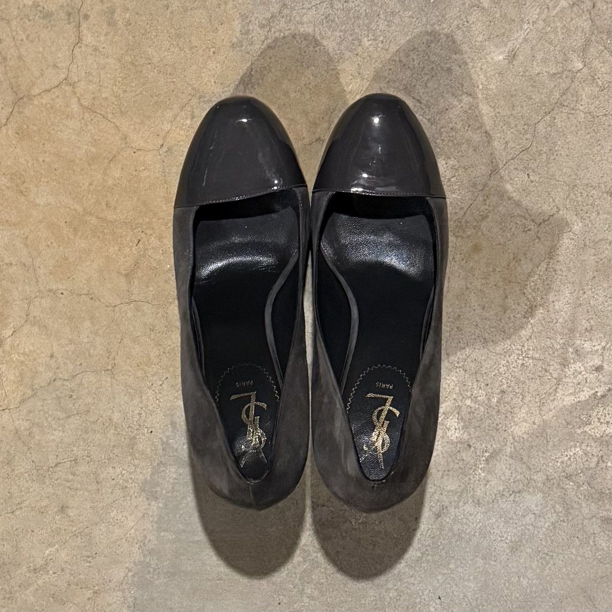 Yves Saint Laurent YSL Saint Laurent Tribtoo Patent Leather Suede Platform Pump Size US 11 / IT 41 - 12 Thumbnail