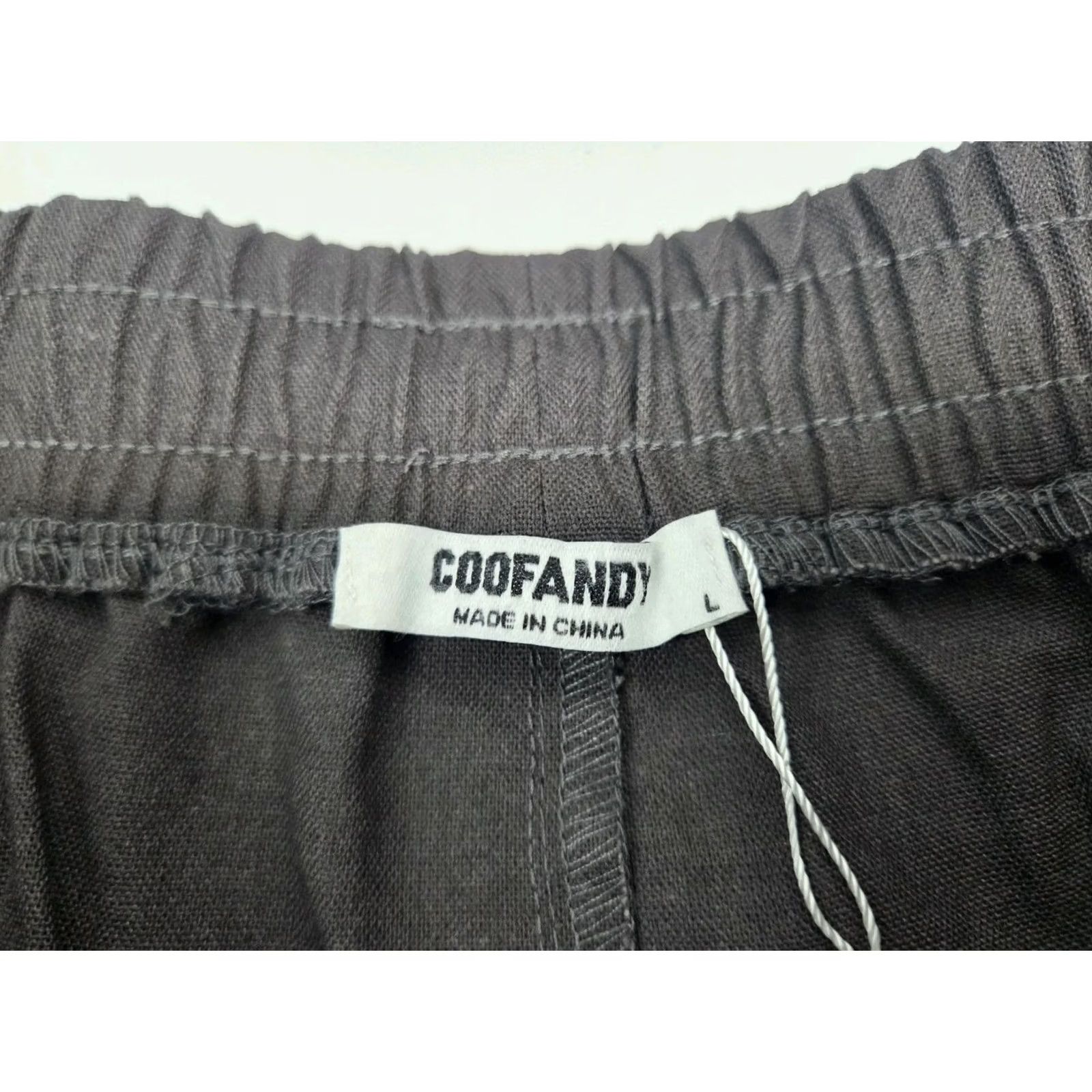 Vintage COOFANDY Mens Brown Casual Beach Shorts Drawstring Pockets Linen L #8789 Size US 33 - 2 Thumbnail
