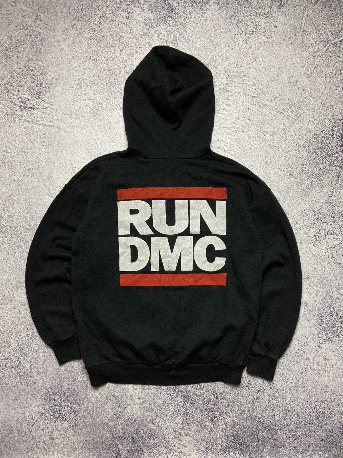 Rap Tees Vintage 80s RUN DMC Rap Hoodie Rare Hip Hop Y2K Style Gang Size US S / EU 44-46 / 1 - 1 Thumbnail