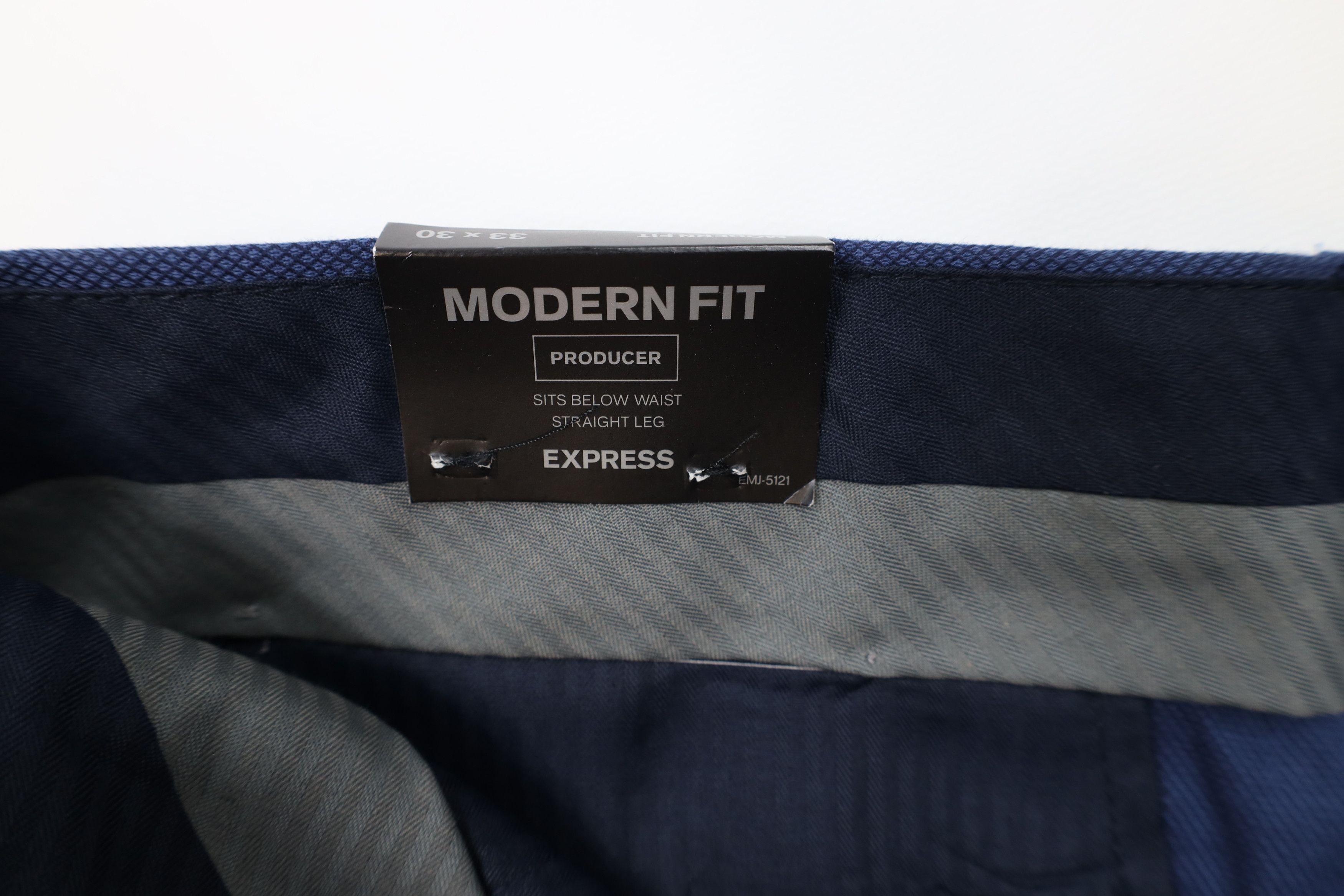 Express New Express Modern Fit Straight Leg Chino Pants Blue Size US 33 - 9 Thumbnail
