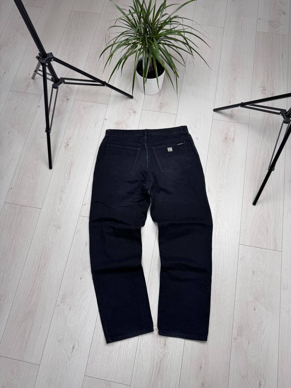 YSL Jeans Vintage 90s Baggy Black Denim Pants Saint Laurent