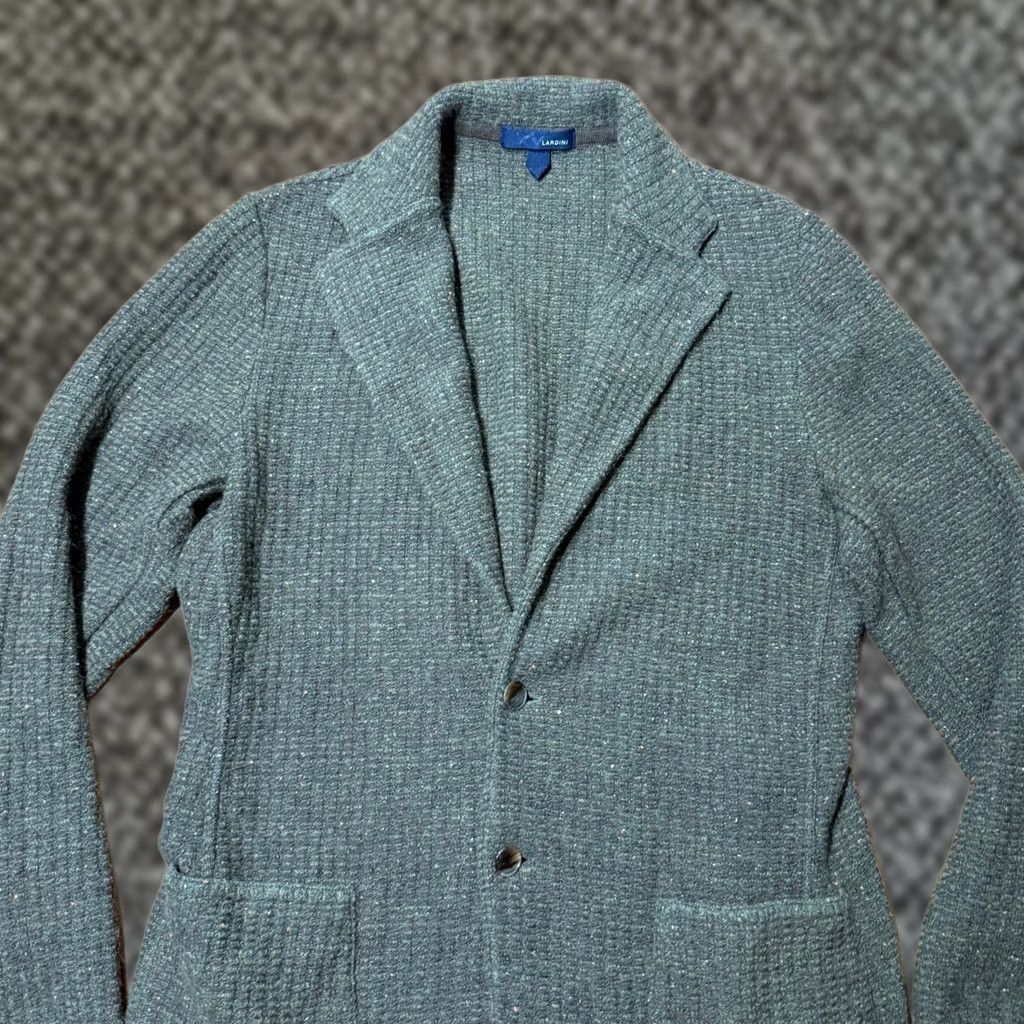 Lardini Lardini Italy Mens Cardigan Sweater L Alpaca Wool blend Button Collar Pockets Green Long Sleeve Knit Chunky-Knit Regular Size L Mens' Cardigan Sweater Size US L / EU 52-54 / 3 - 1 Thumbnail