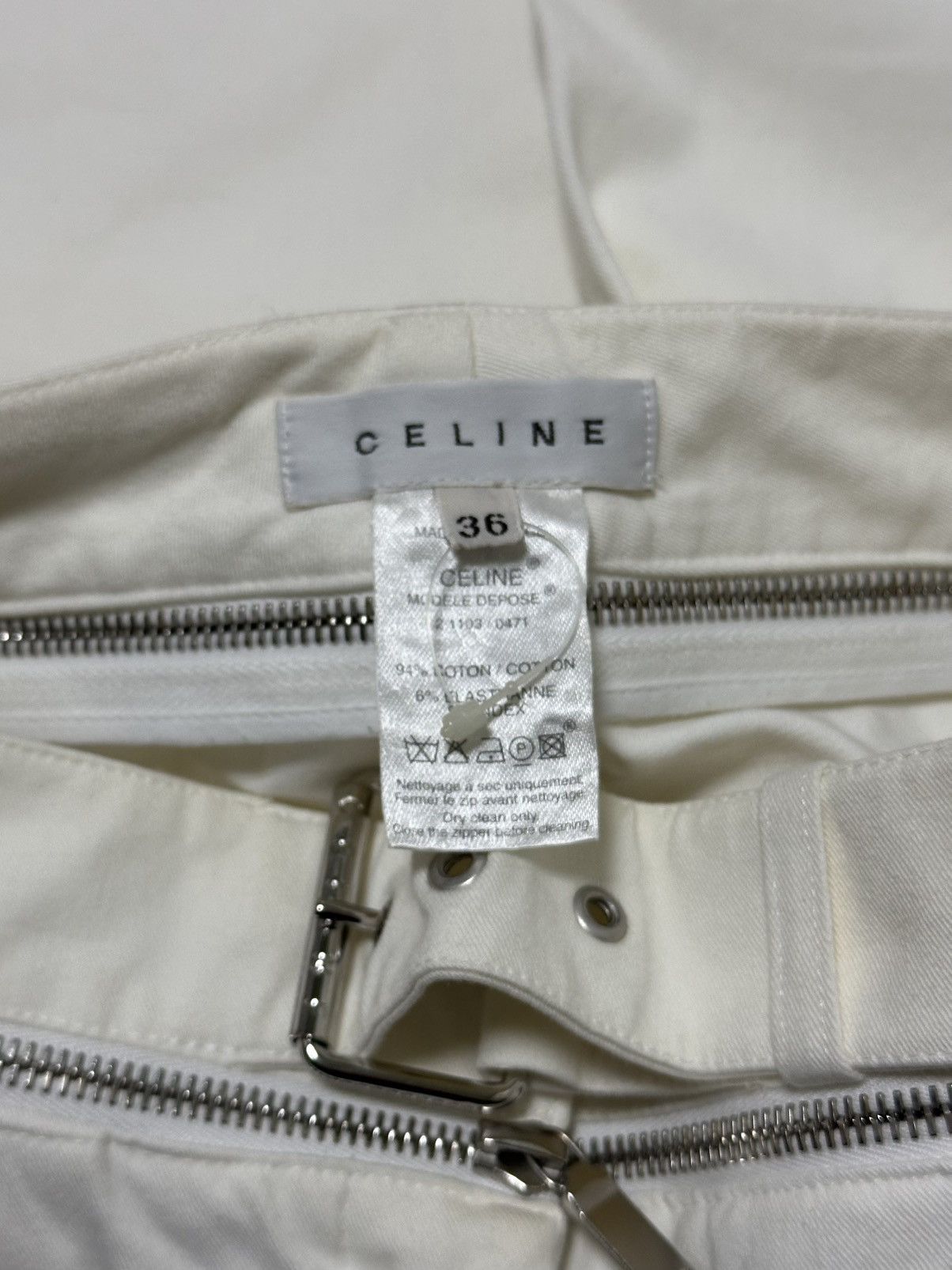 Celine CELINE Zip Detail Cropped Straight Leg Pants Size 26" / US 2 / IT 38 - 8 Thumbnail