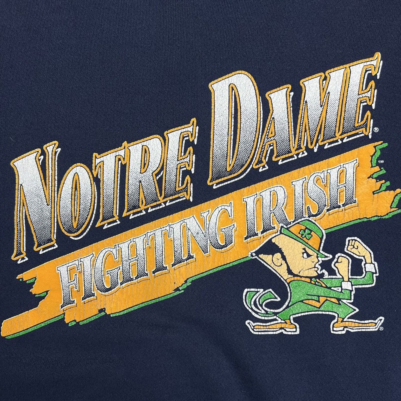 NCAA × Vintage Vintage 90s Notre Dame Fighting Irish Sweatshirt University Size US L / EU 52-54 / 3 - 2 Thumbnail