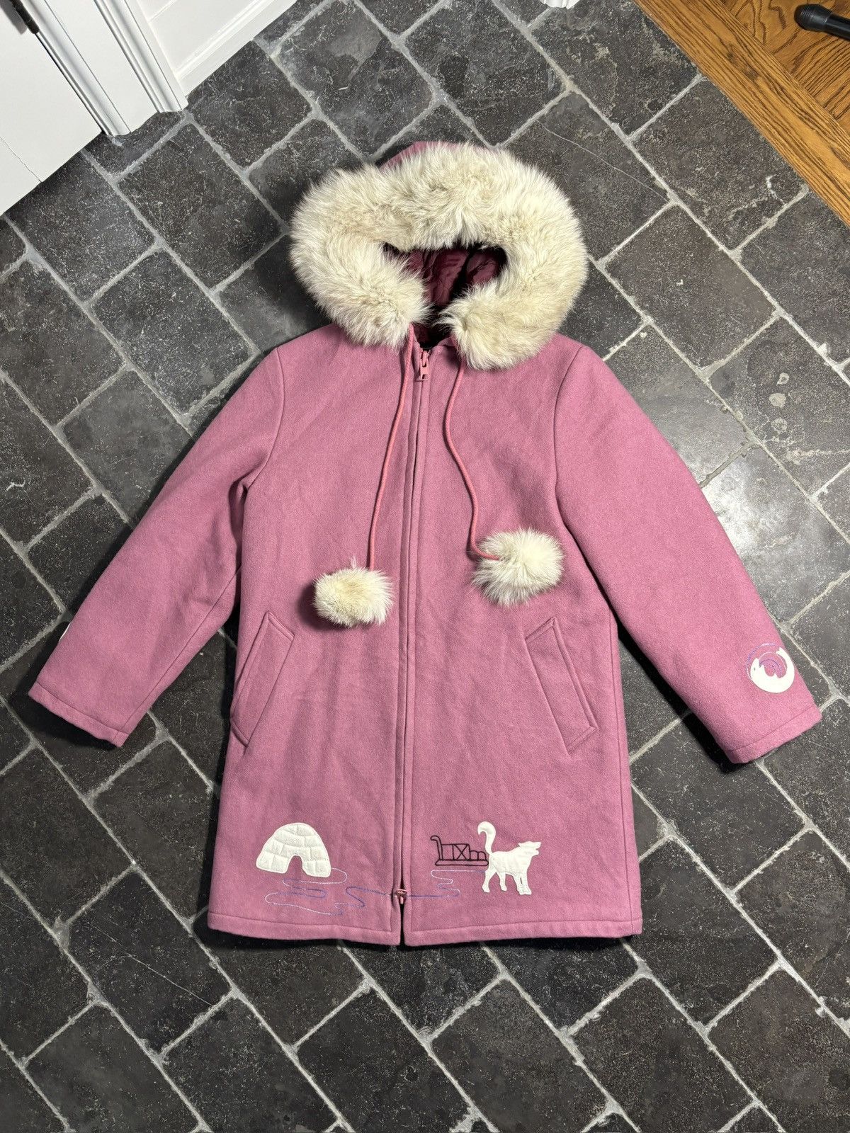 Vintage Vintage Duffle Coat Wool Eskimo Inuit Embroidered Indegenous Size US XS / EU 42 / 0 - 1 Thumbnail