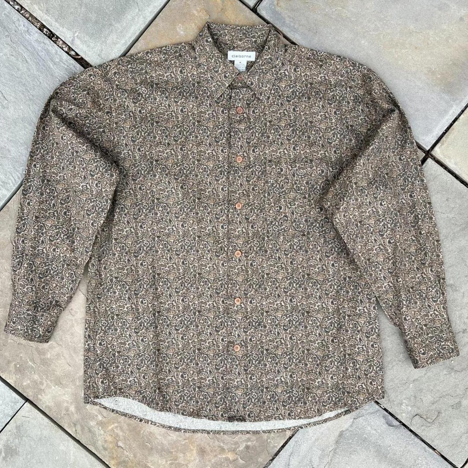 Liz Claiborne Vintage 90s Paisley Pattern Button Down Shirt Size US M / EU 48-50 / 2 - 1 Thumbnail