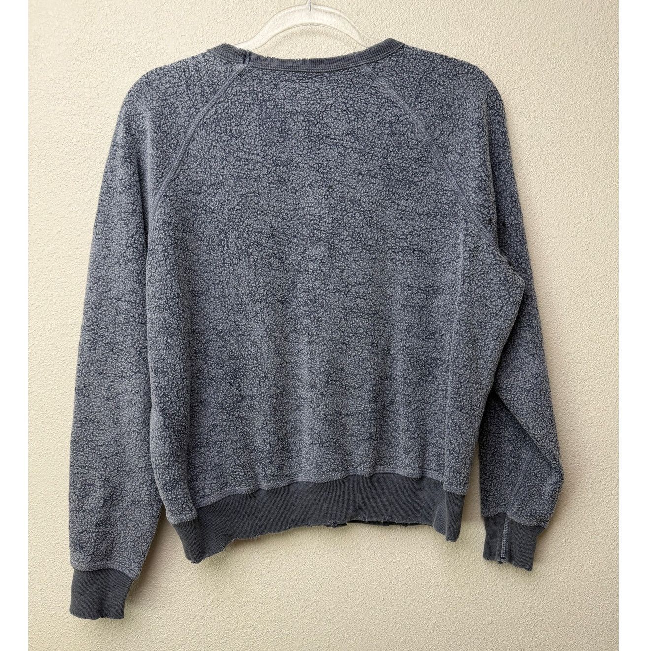 THE GREAT The Great. Blue Fleece Sweatshirt Distressed Raw Hem Size 0 Size XS / US 0-2 / IT 36-38 - 5 Thumbnail