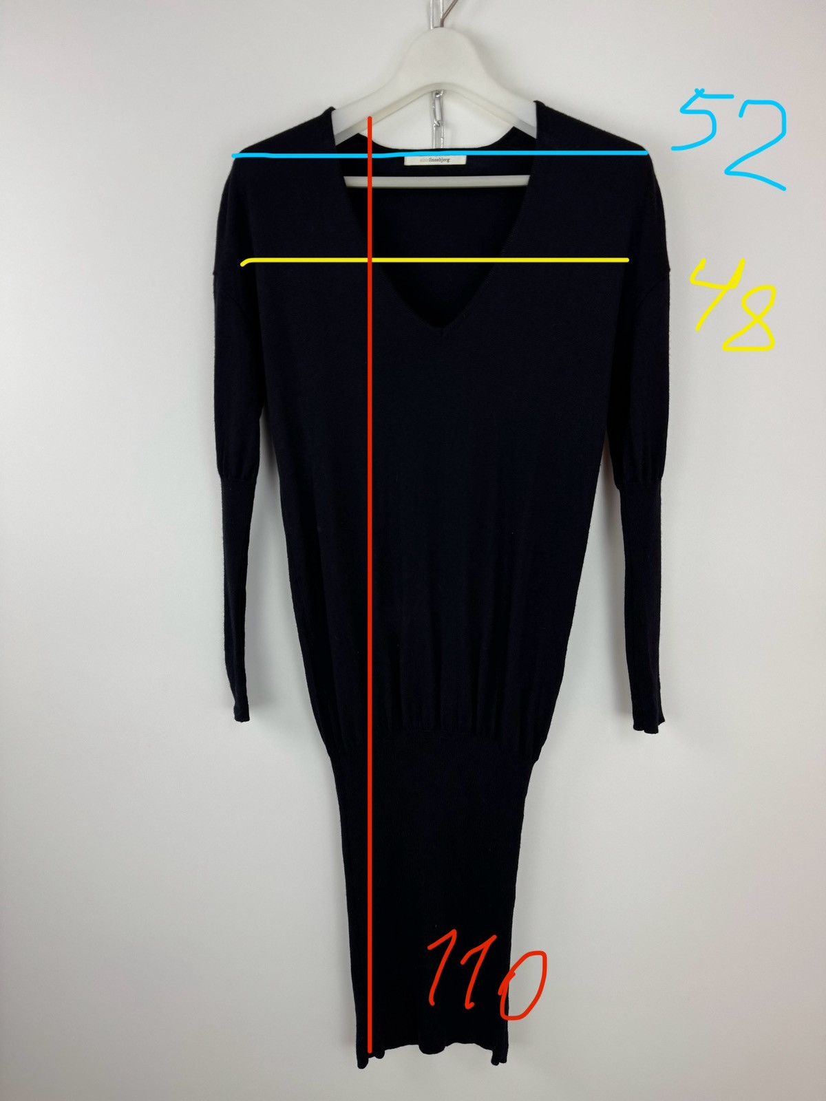 Other Sibinlinnebjerg merino wool dress v-neck black sweater Size XS / US 0-2 / IT 36-38 - 7 Thumbnail