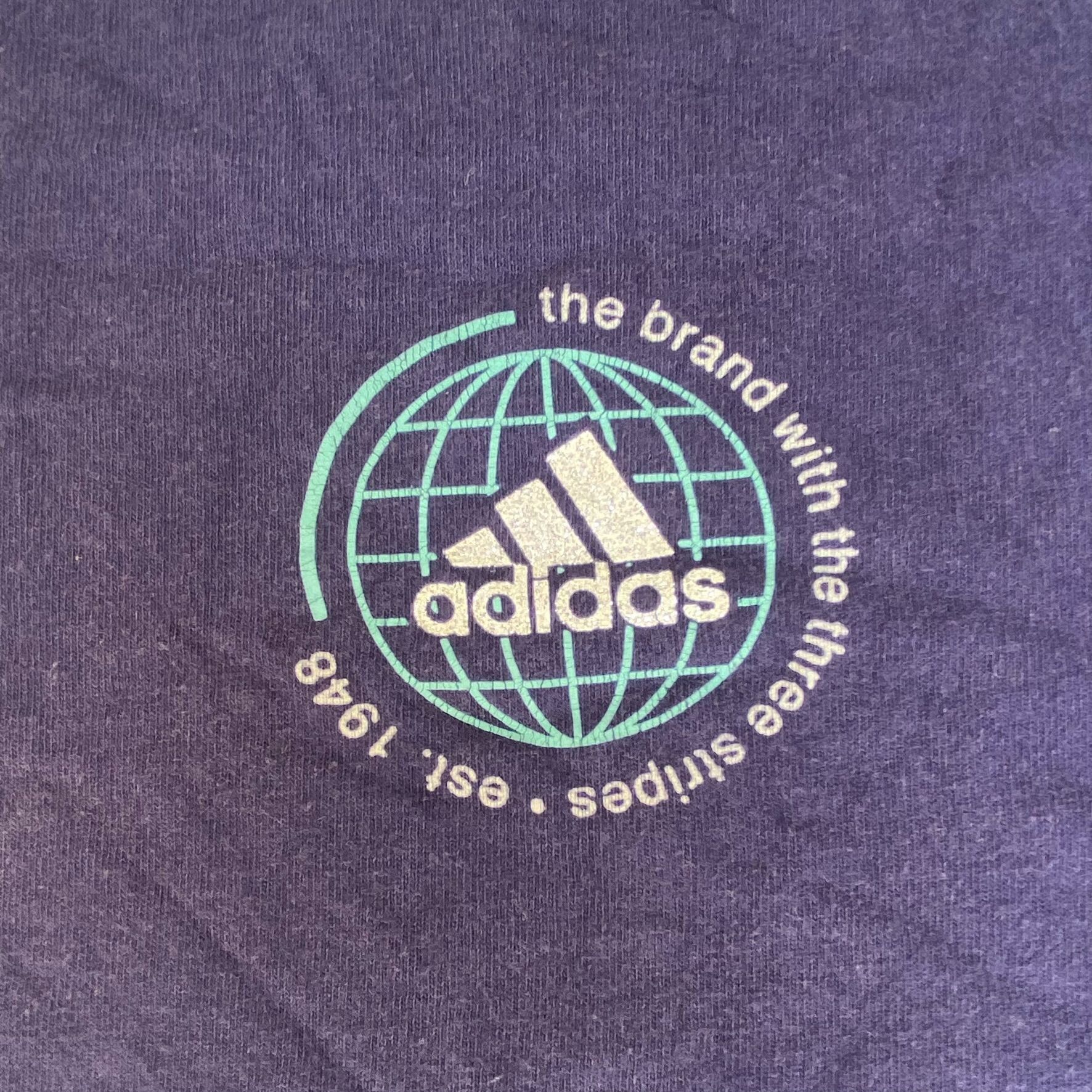 Adidas Vintage 90s Adidas Logo Shirt Retro Navy Athletic Ringer Tee Size US XL / EU 56 / 4 - 3 Thumbnail