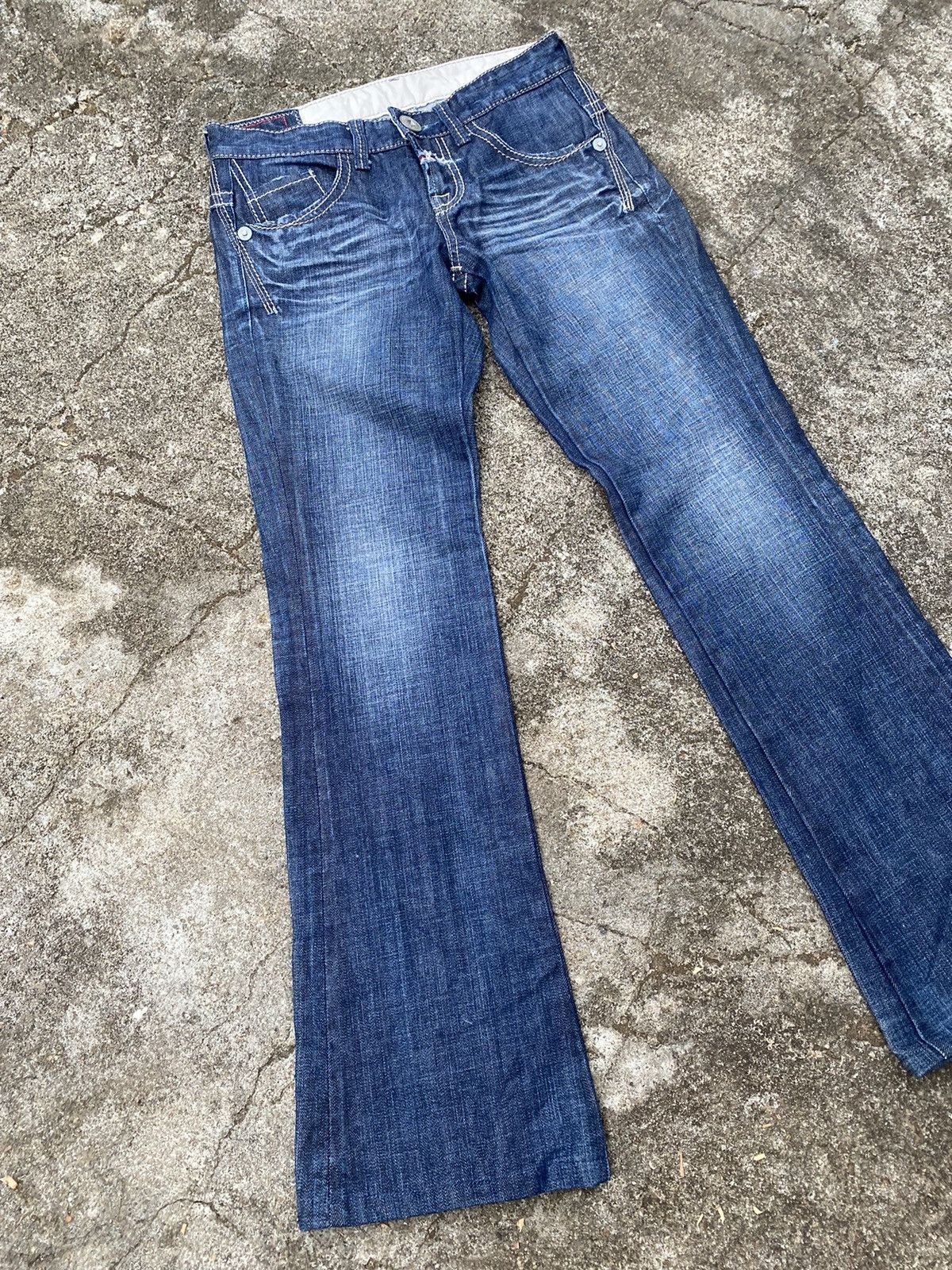 Marithe + Francois Girbaud Mfg Flared Jeans Size 28" / US 6 / IT 42 - 3 Thumbnail