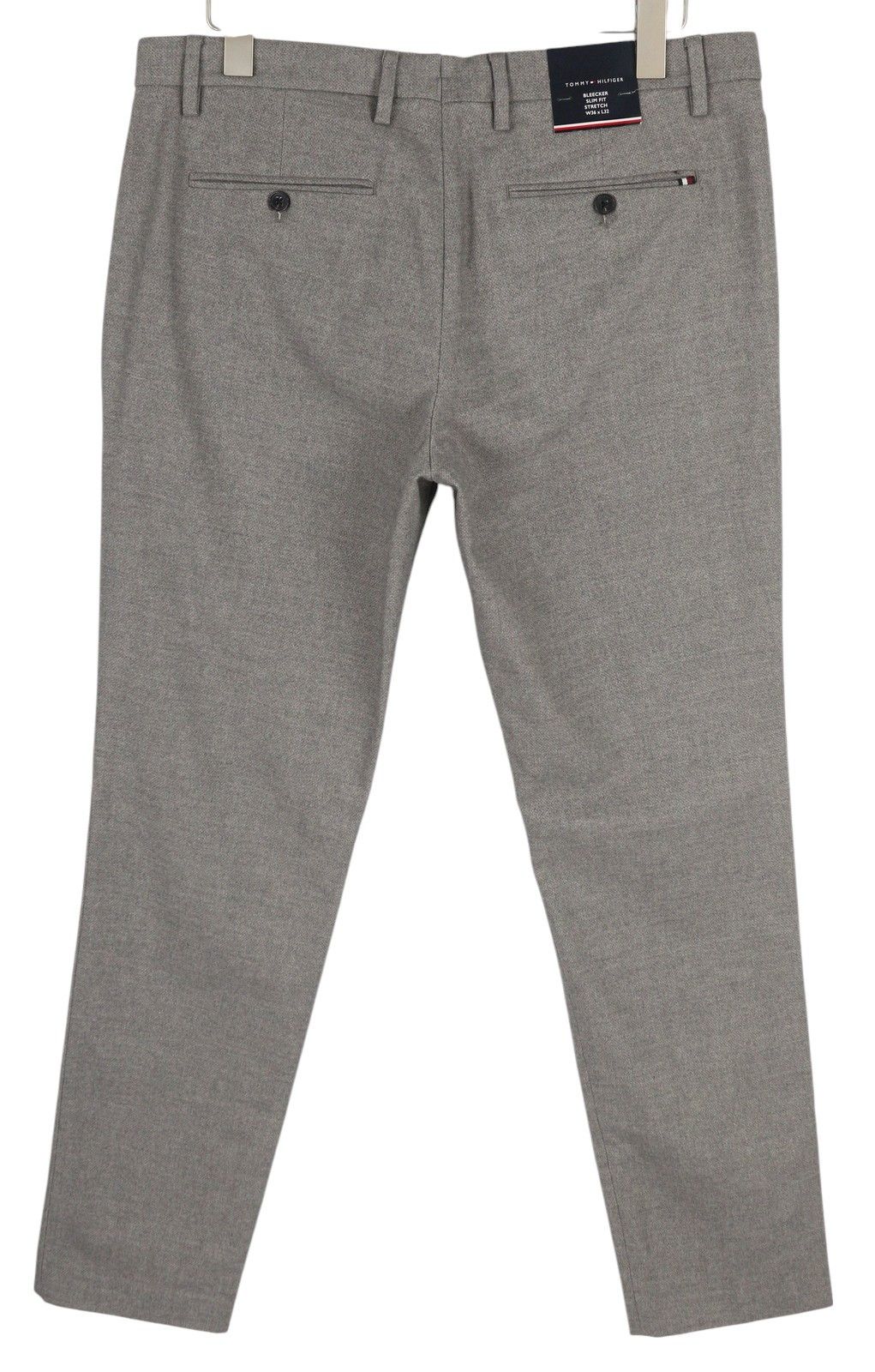 Tommy Hilfiger BLEECKER STRETCH W36/L32 Melange Grey Slim Trousers 85135 Size US 36 / EU 52 - 2 Thumbnail