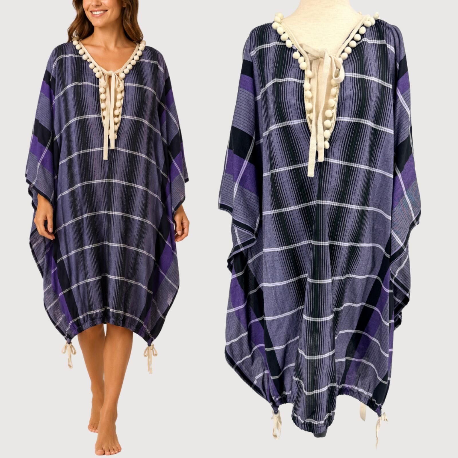 Other RTH Shop Pom Pom Cotton Caftan O/S Size ONE SIZE - 1 Thumbnail