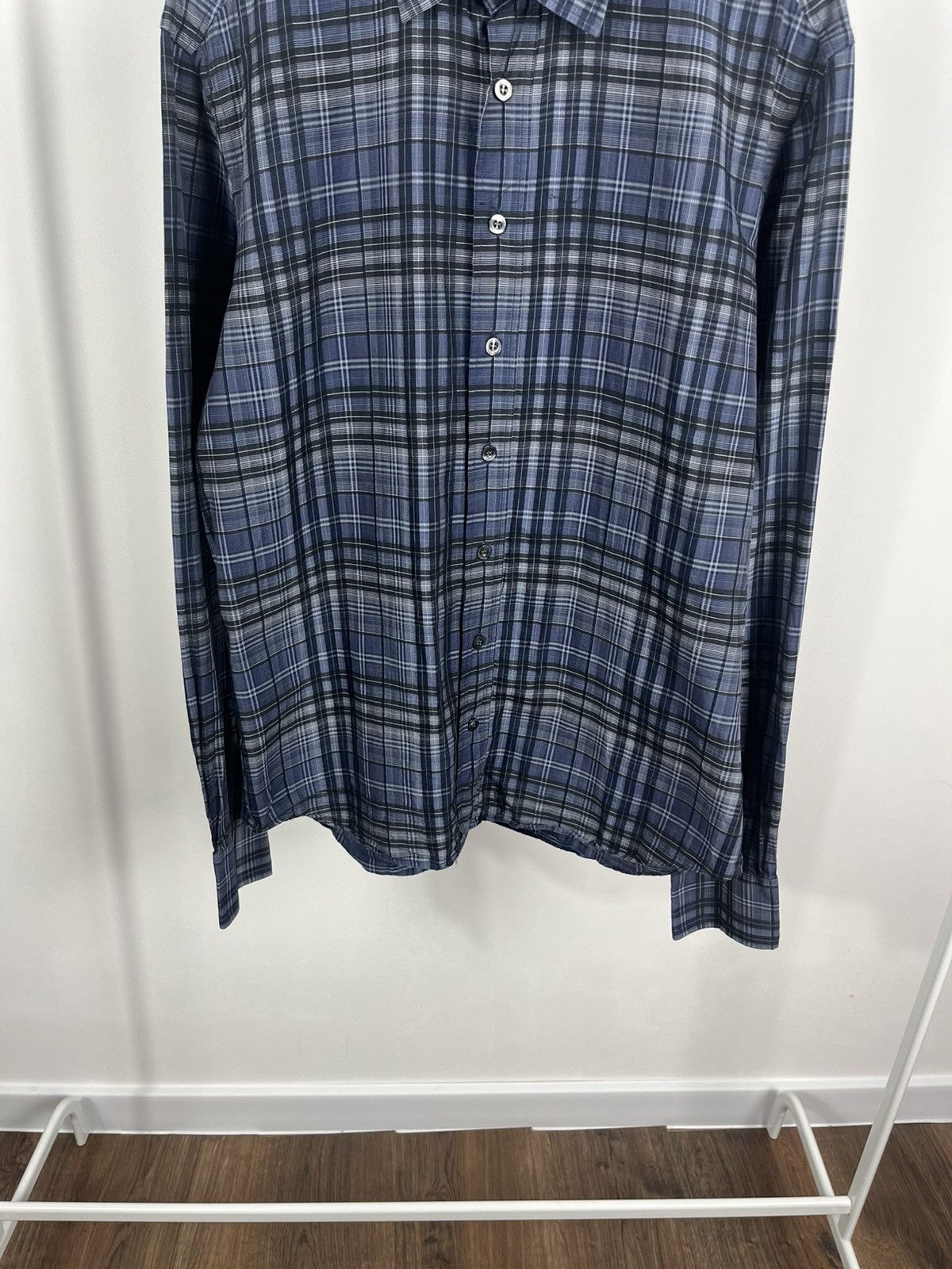 Burberry Burberry Brit Blue Plaid Button-Up Shirt Size L Size US L / EU 52-54 / 3 - 3 Thumbnail