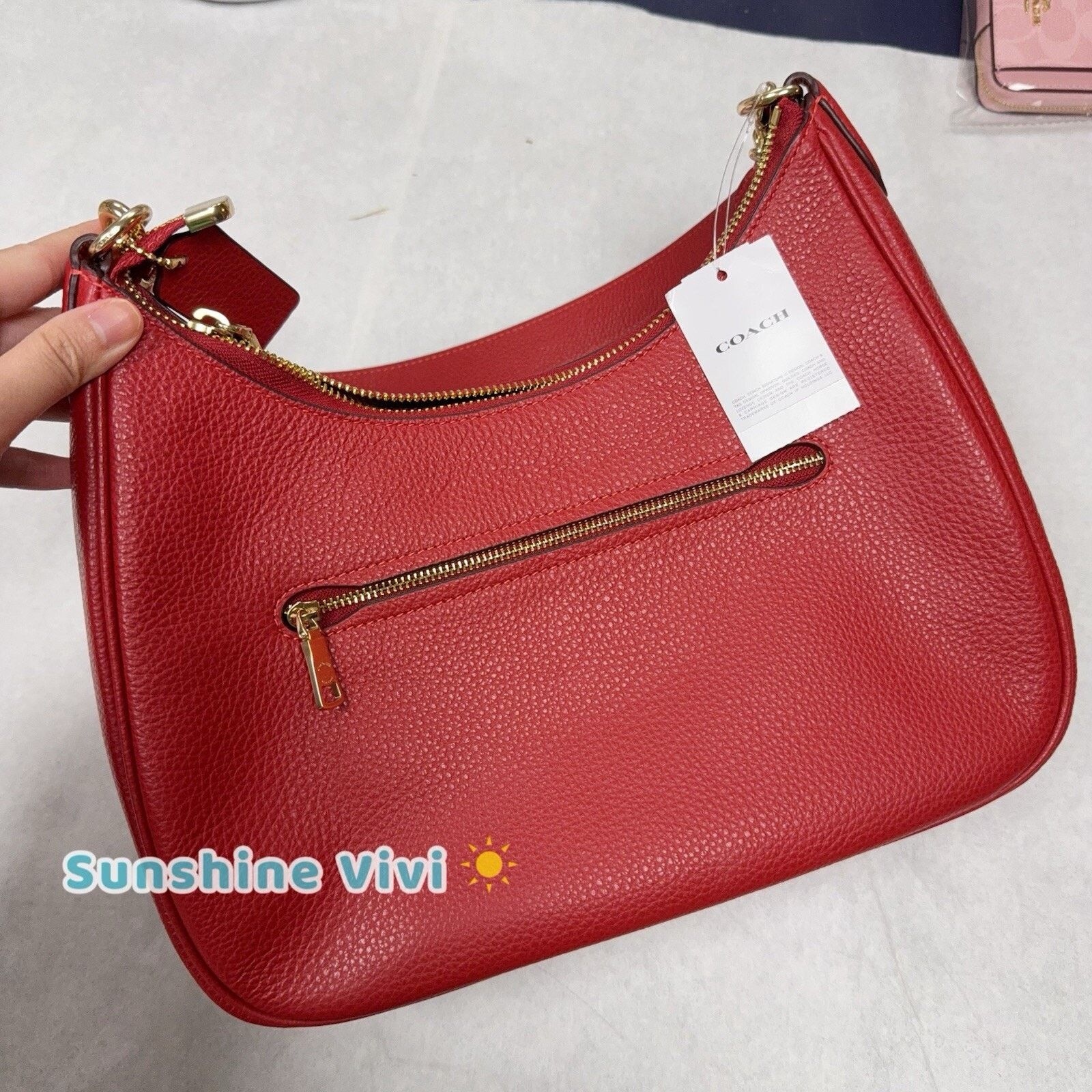 Coach NWT Coach Teri Hobo Bag Leather CV935 Bold Red Size ONE SIZE - 5 Thumbnail