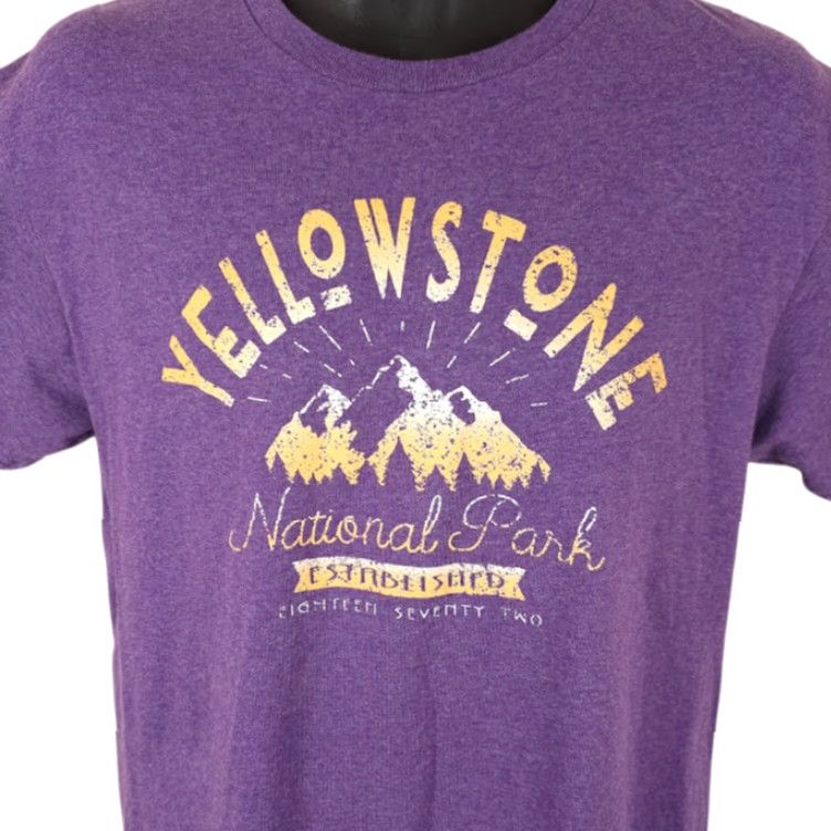 Delta Yellowstone National Park T Shirt Mens Size Medium Purple Travel Destination Tee Size US M / EU 48-50 / 2 - 2 Thumbnail